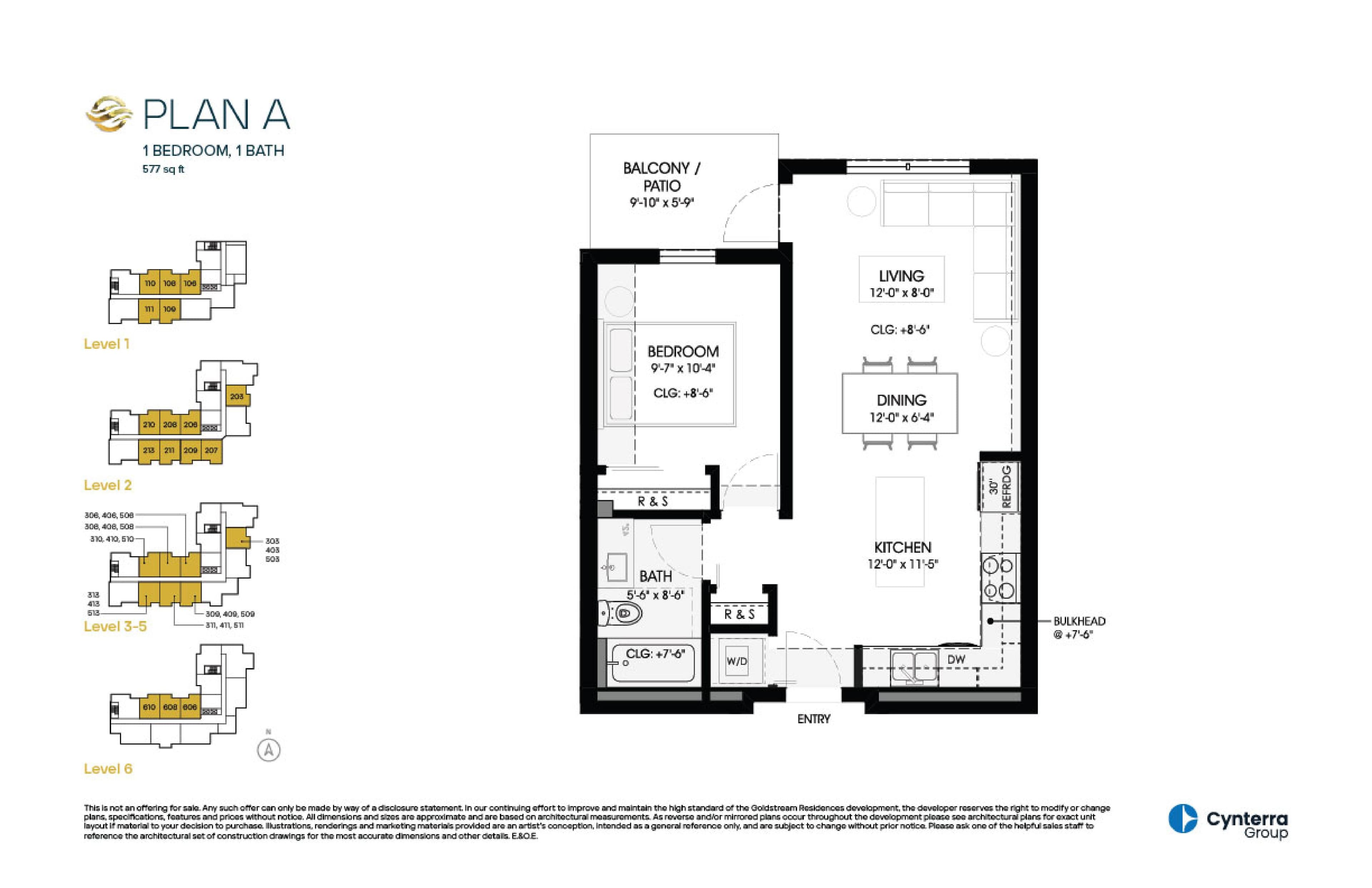 Plan A Floor Plan at Goldstream Residences - 571 sq.ft