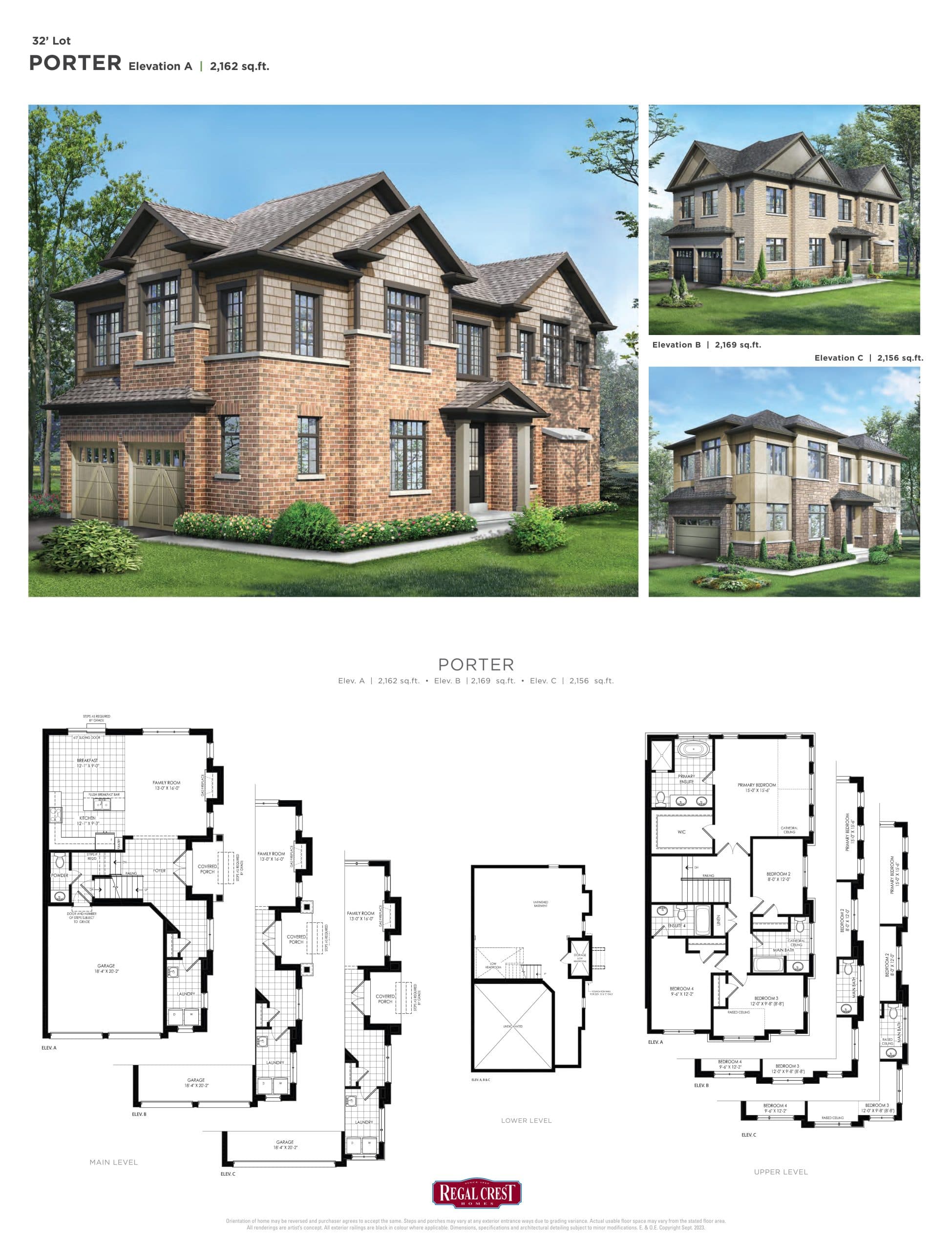 Porter Floor Plan at South Barrie by Regal Crest Homes - 2169 sq.ft