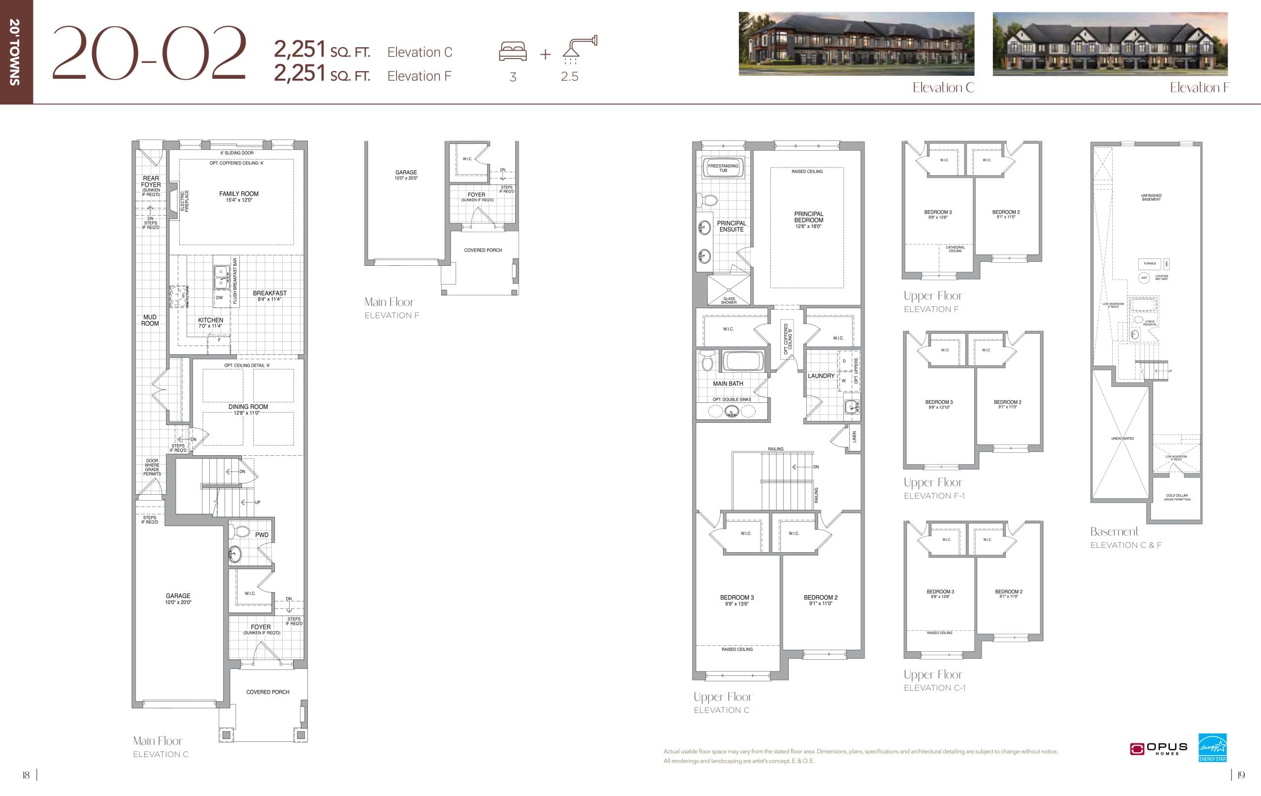 20-02 Floor Plan at The Castle Mile by OPUS Homes - 2251 sq.ft