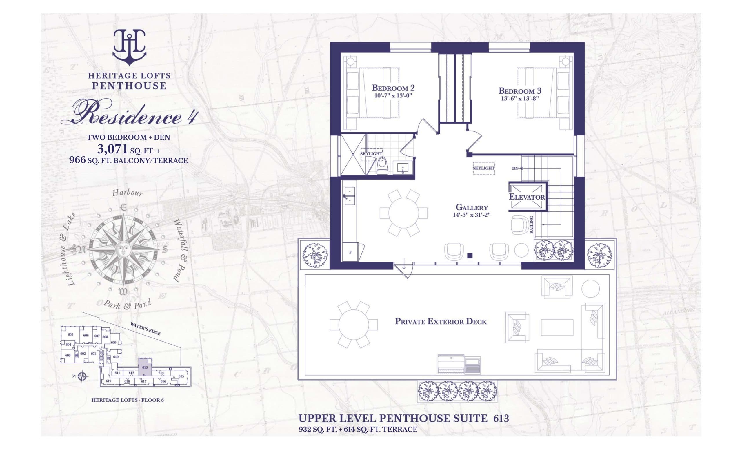 Residence 4 - Heritage Lofts (1/2) Floor Plan at The Harbour Club Condos - 3071 sq.ft