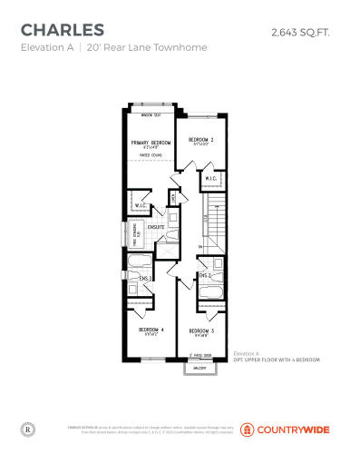 Charles - Elev. A (Upper Floor with Optional) floor plan