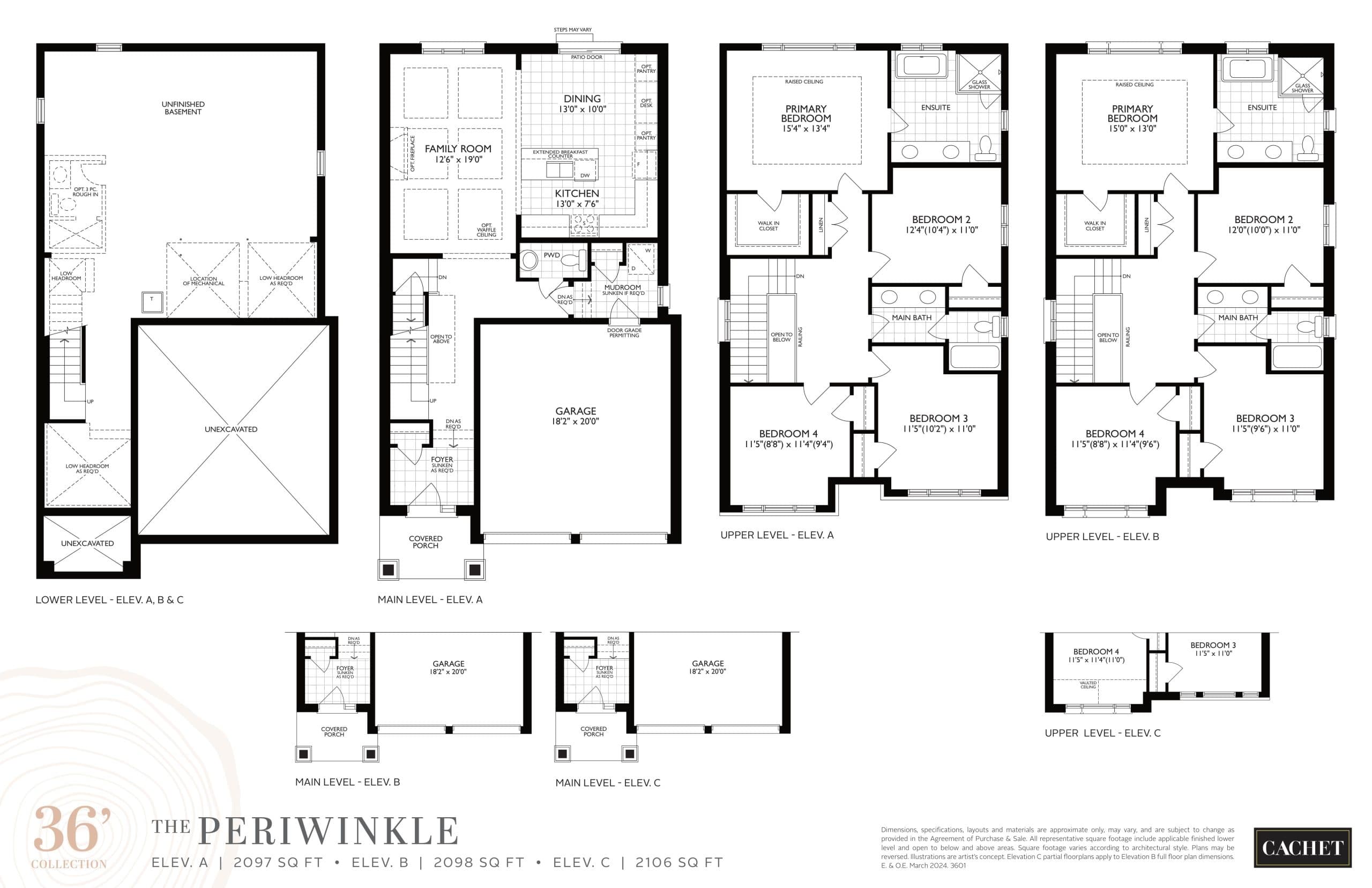 The Periwinkle Floor Plan at Heartwood by Cachet - 2106 sq.ft