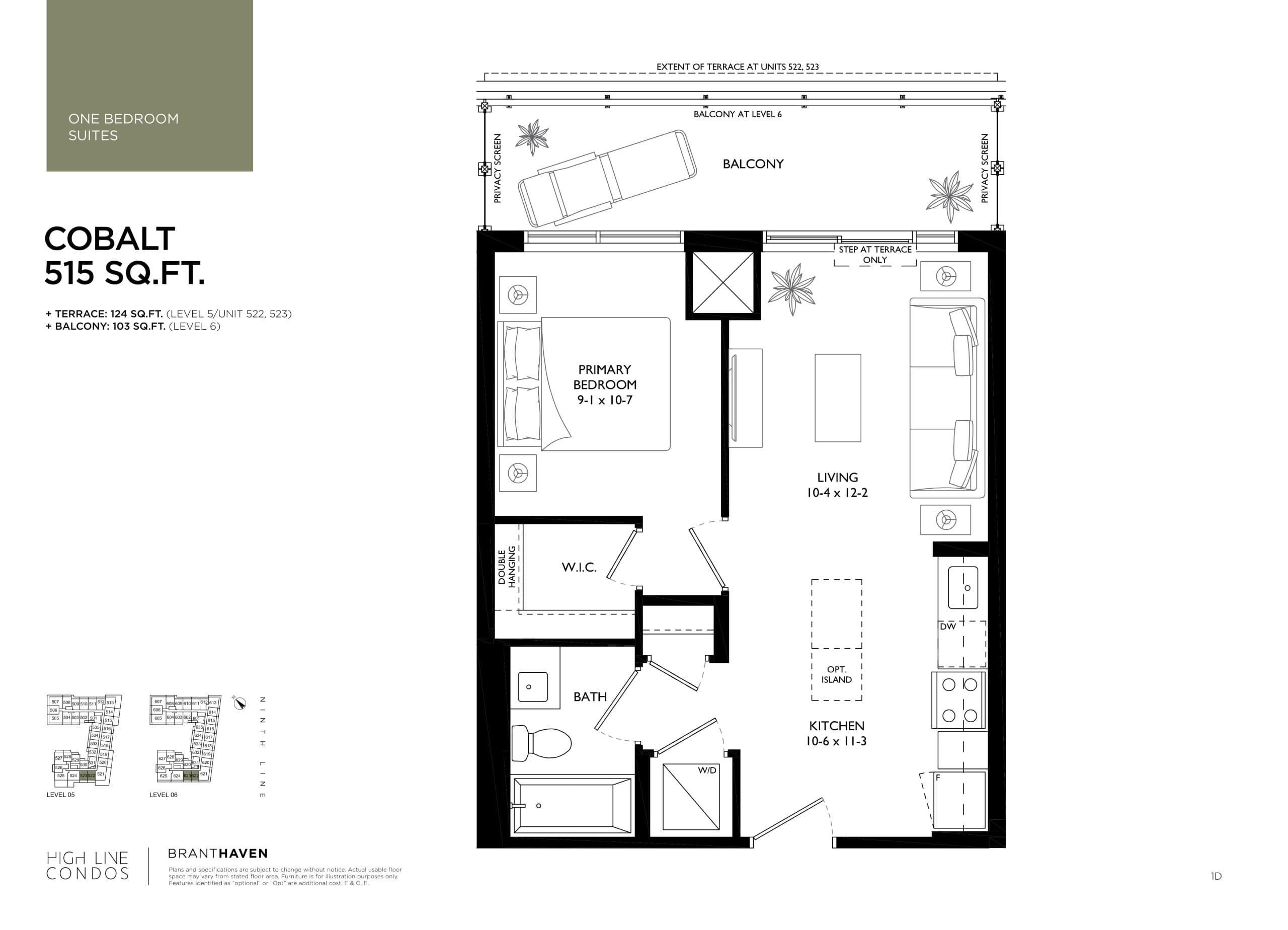 Cobalt Floor Plan at High Line Condos - 515 sq.ft