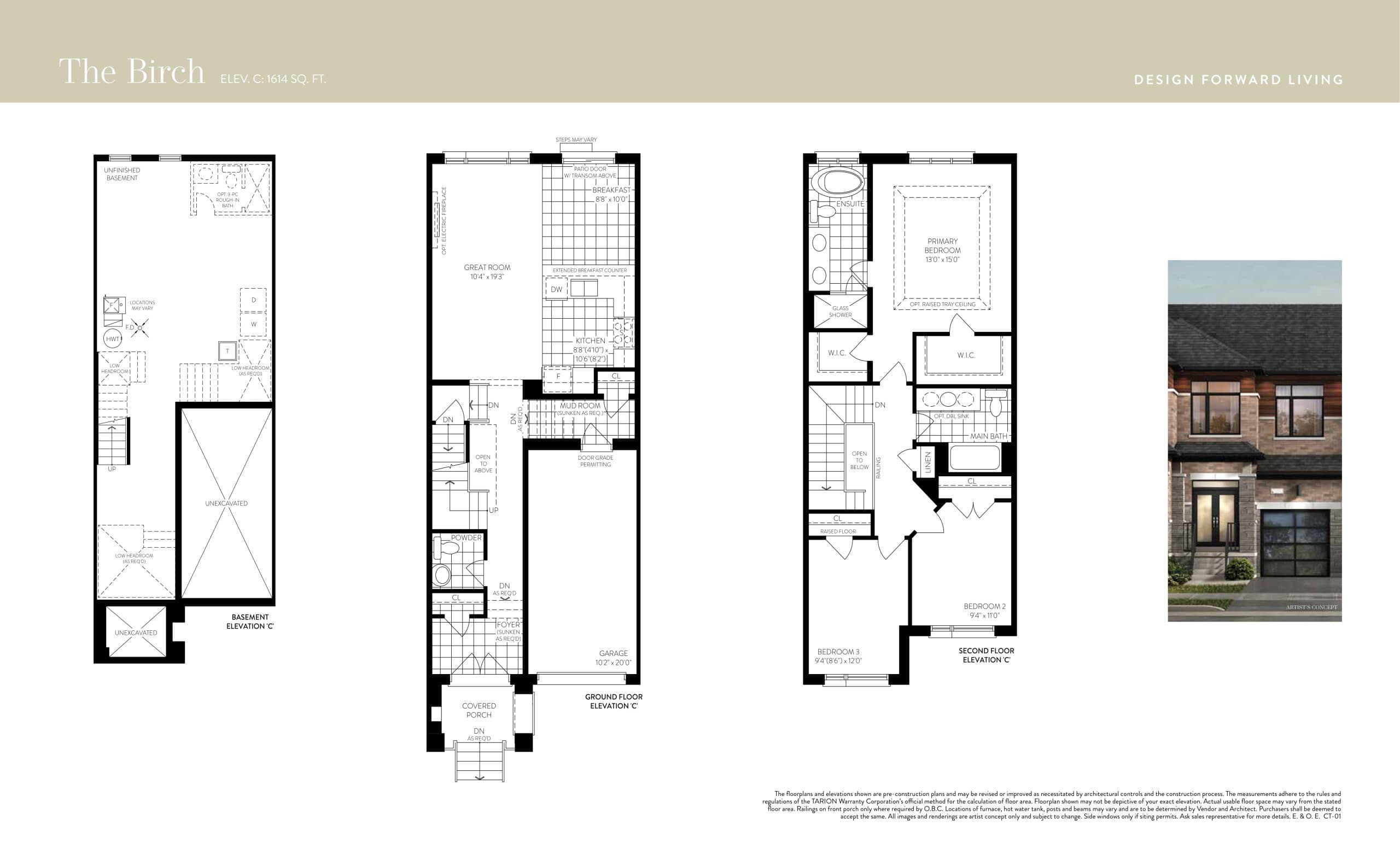 The Birch Floor Plan at Seatonville by DECO Homes - 1614 sq.ft