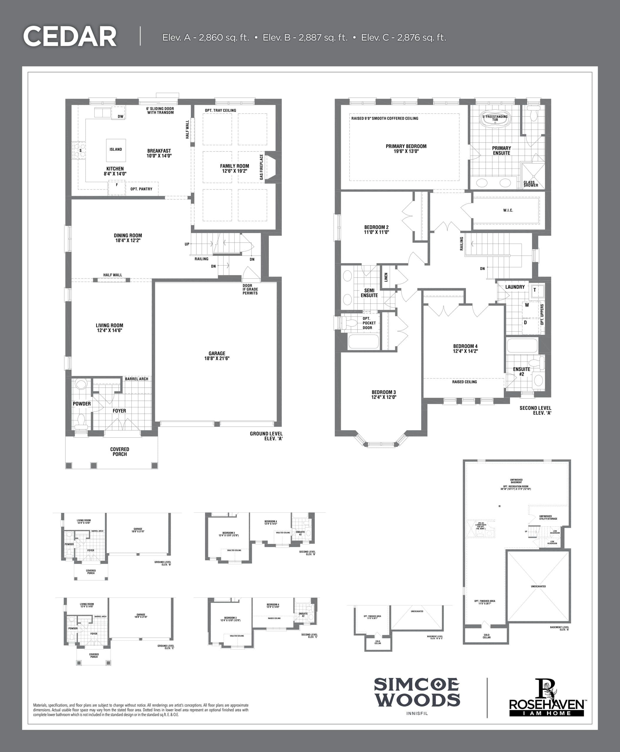 Cedar Floor Plan at Simcoe Woods Homes - 2887 sq.ft