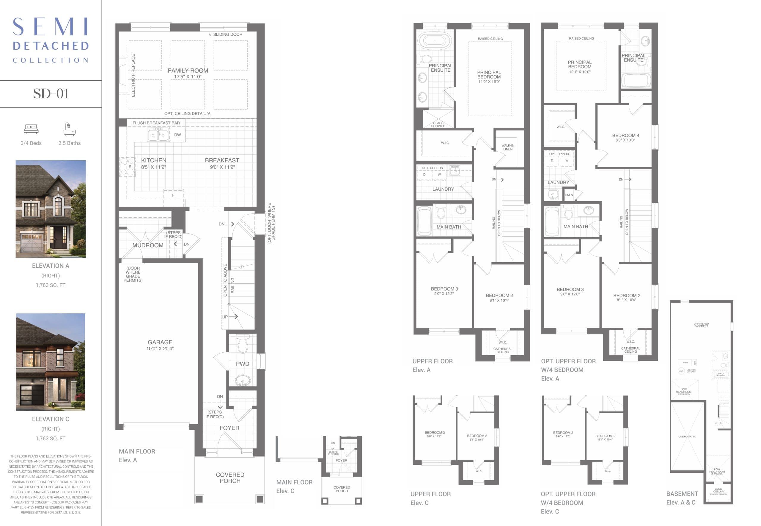 SD-01 Floor Plan at Whitby Meadows by OPUS Homes - 1763 sq.ft