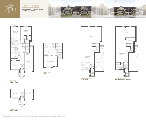 The Whitetail Interior Unit Elevations A & B (Front Loaded Collection) floor plan