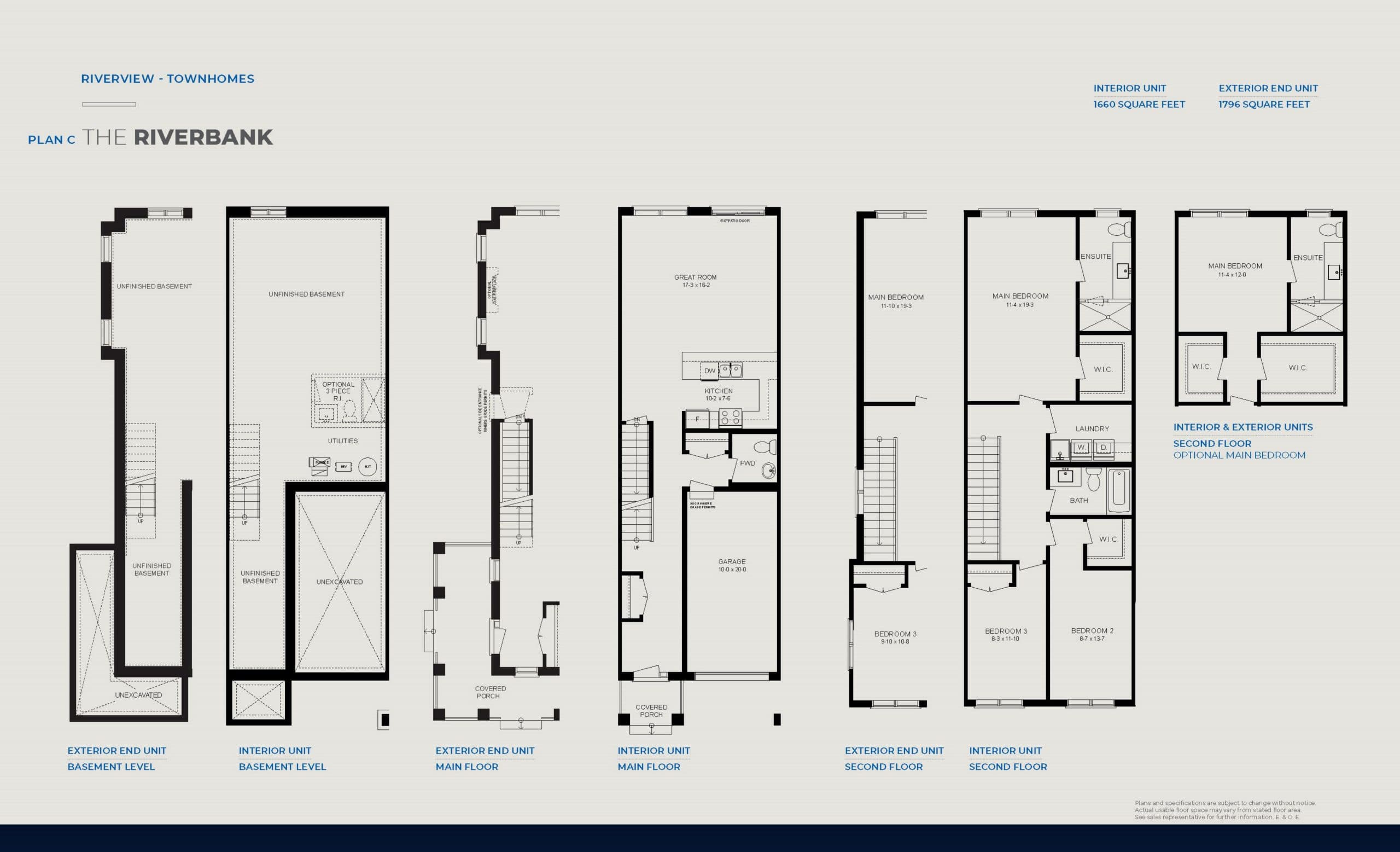 The Riverbank Floor Plan at Riverview Towns Phase 2 - 1796 sq.ft