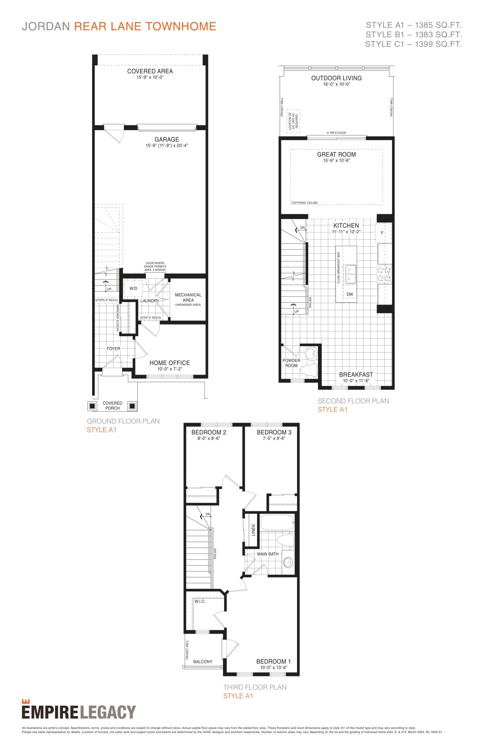 Jordan Floor Plan at Empire Legacy Condos Phase 5 - 1399 sq.ft