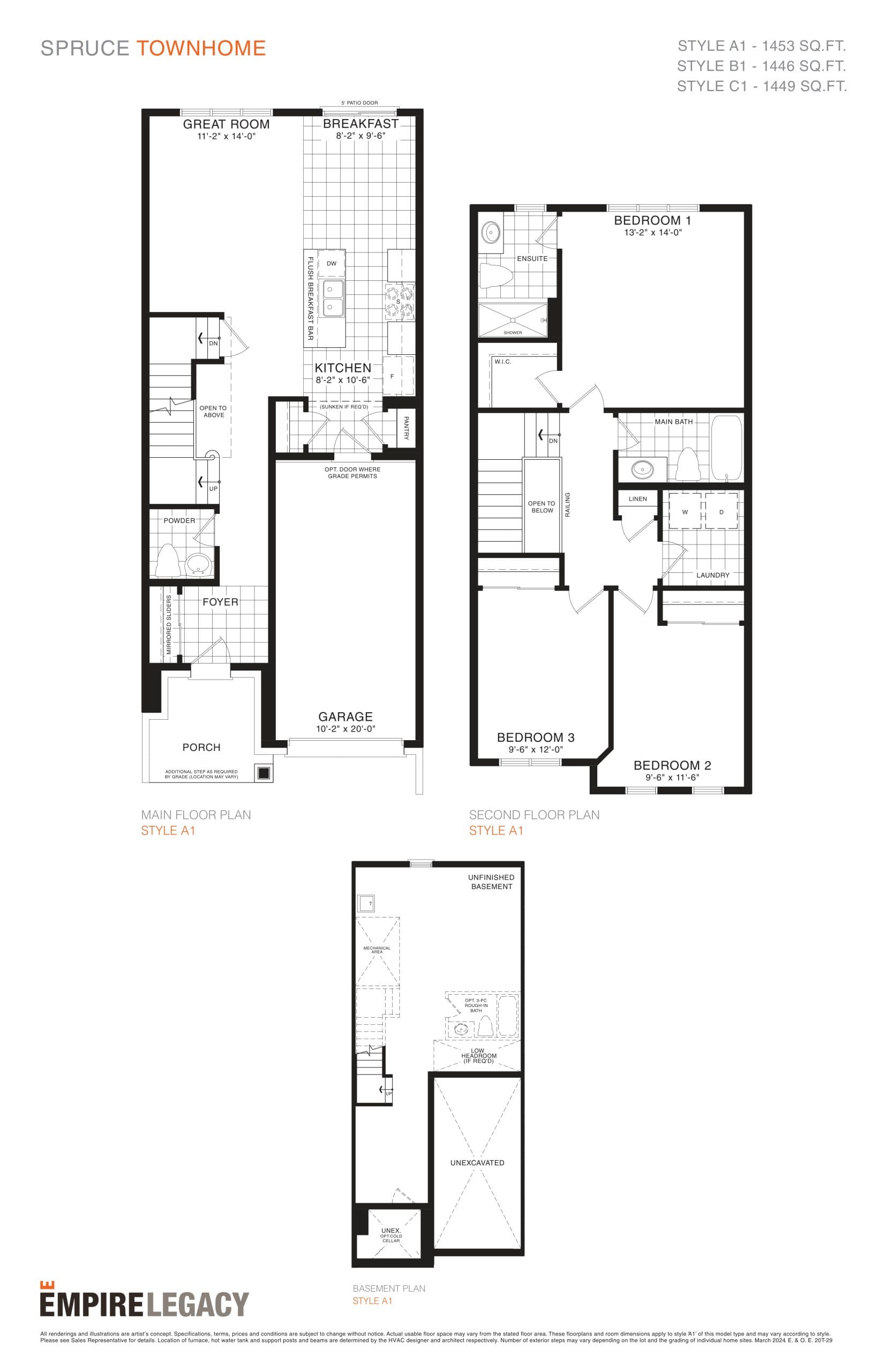 Spruce Floor Plan at Empire Legacy Condos Phase 5 - 1453 sq.ft