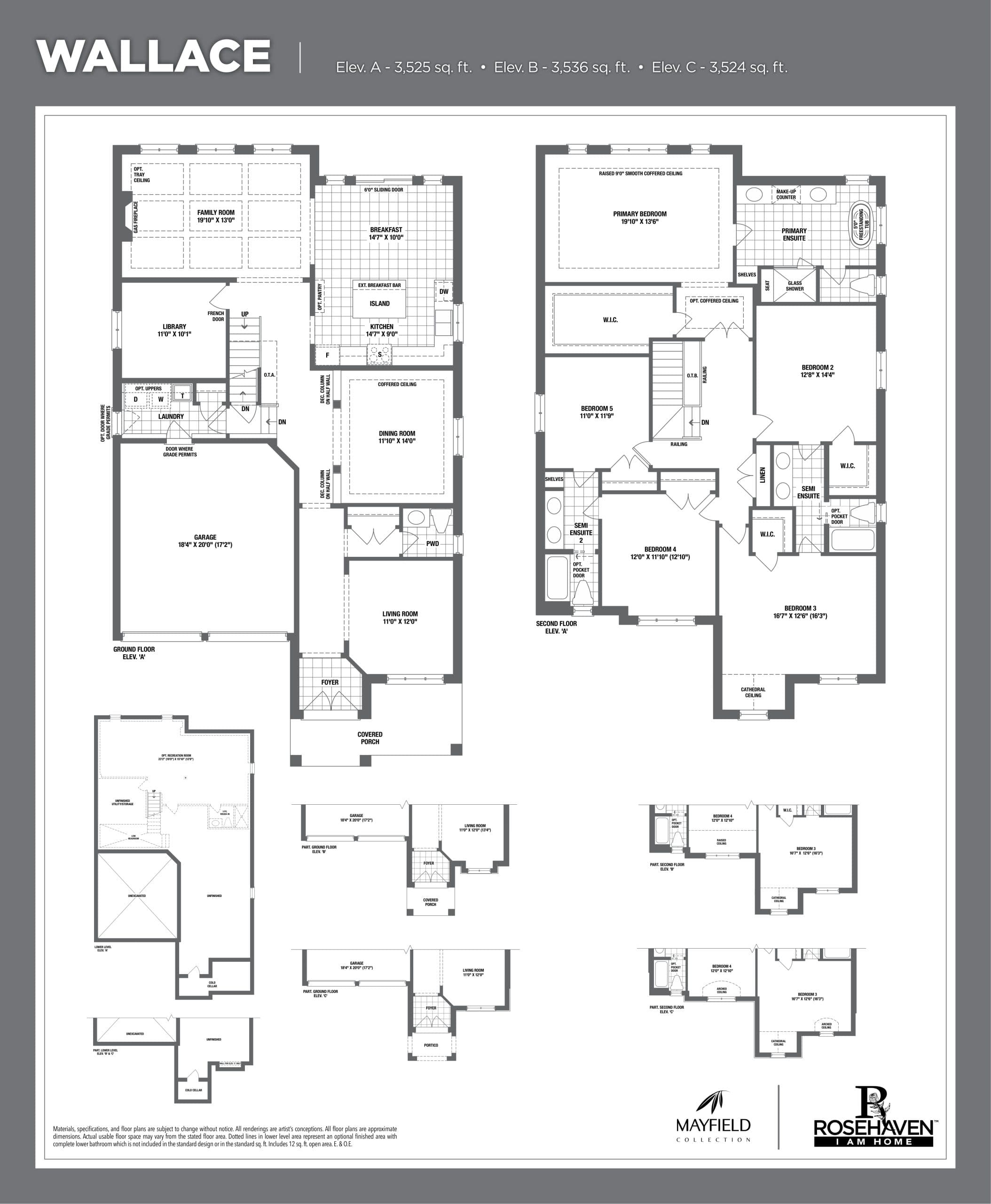 Wallace Floor Plan at Mayfield Collection Homes - 3536 sq.ft