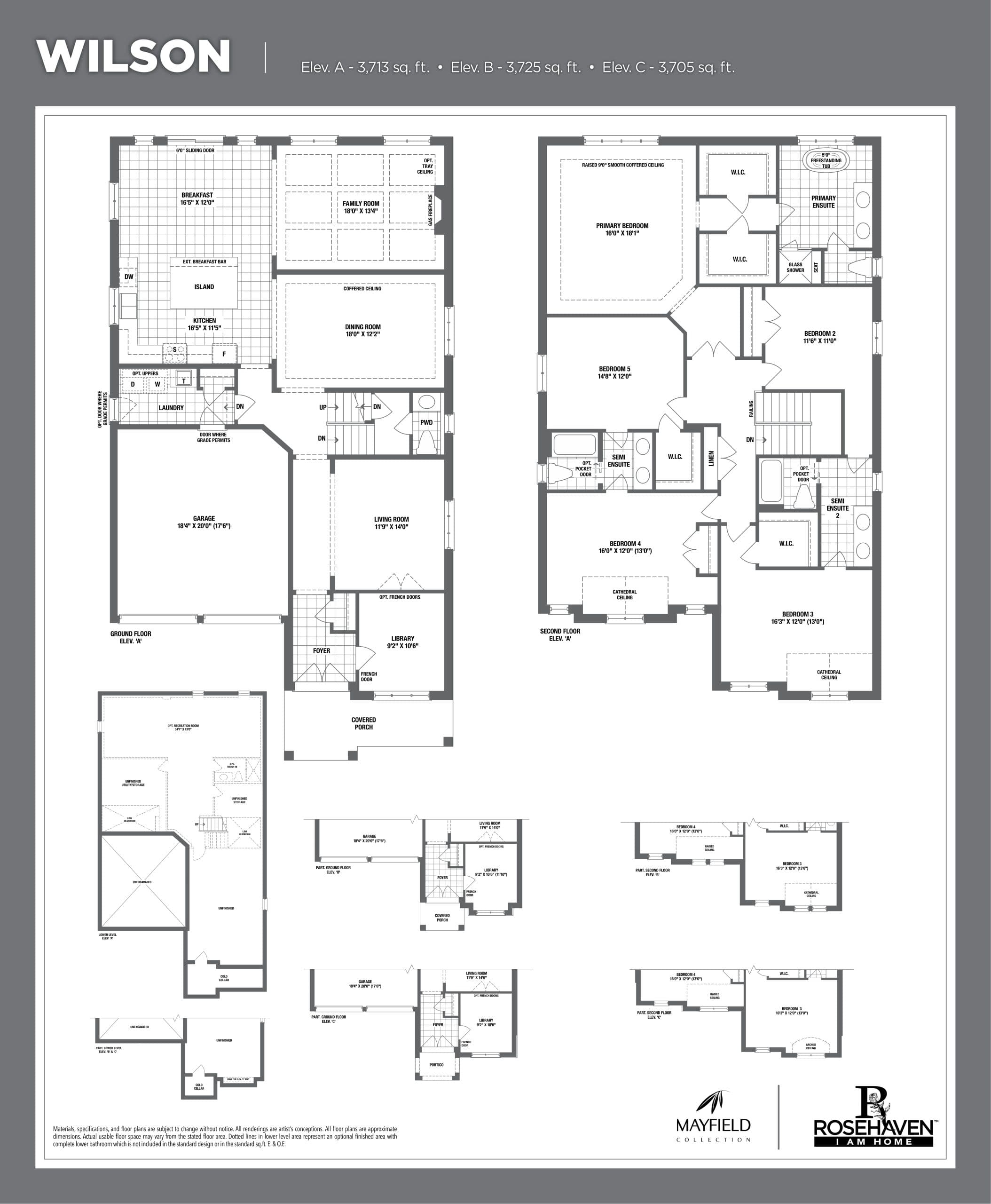 Wilson Floor Plan at Mayfield Collection Homes - 3725 sq.ft