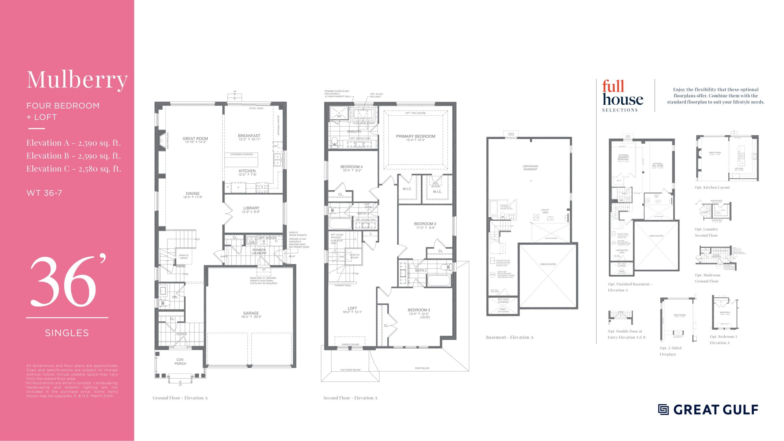 Mulberry Floor Plan at Whitby Meadows Towns by Great Gulf - 2590 sq.ft