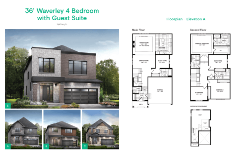 36' Waverley 4BD with Guest Suite floor plan
