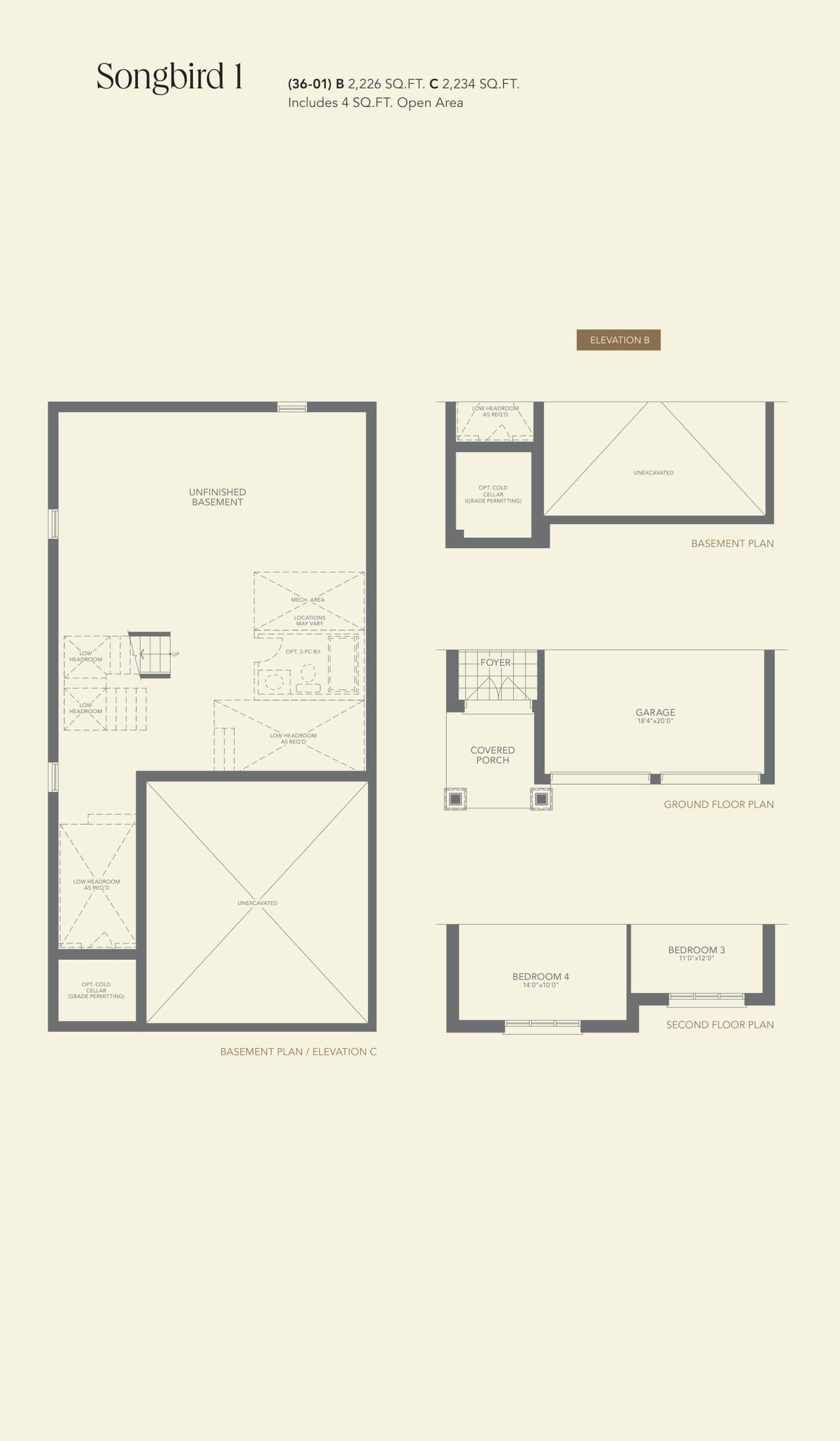 Songbird 1 Floor Plan at Meadowlark Enclave Homes - 2234 sq.ft