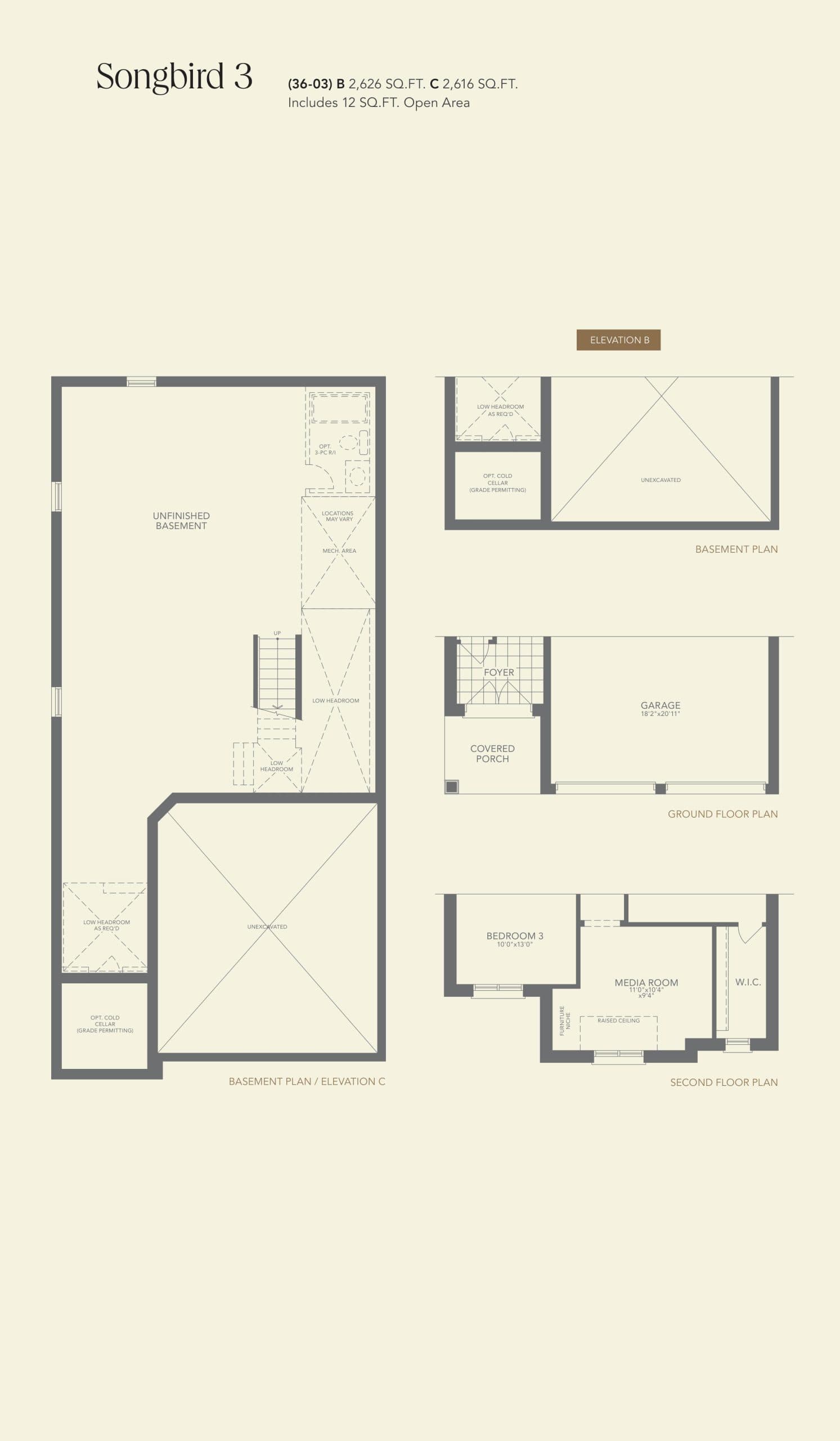 Songbird 3 Floor Plan at Meadowlark Enclave Homes - 2626 sq.ft