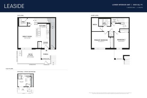 Leaside Interior Unit floor plan