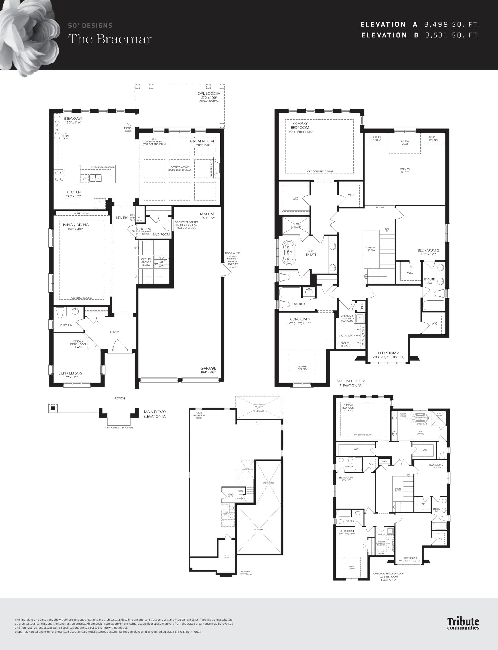 The Braemar Floor Plan at Gates of Nobleton Homes - 3531 sq.ft