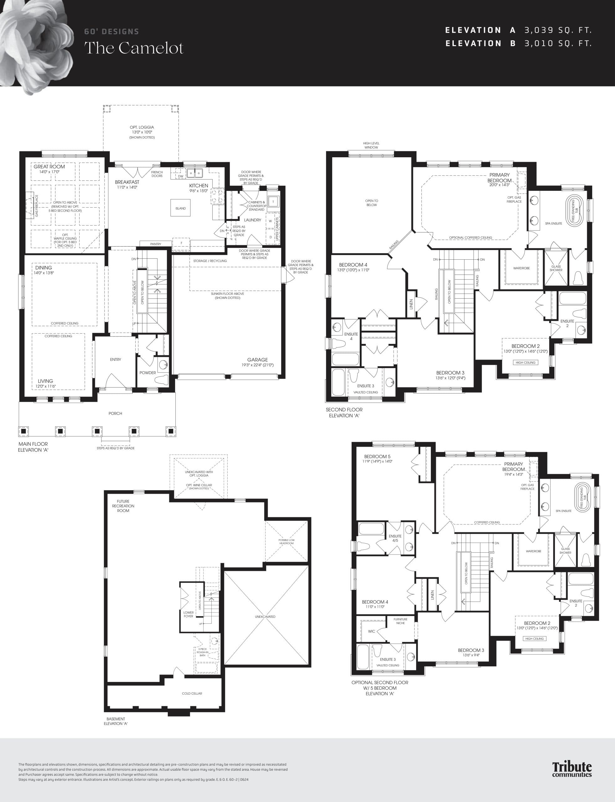 The Camelot Floor Plan at Gates of Nobleton Homes - 3039 sq.ft