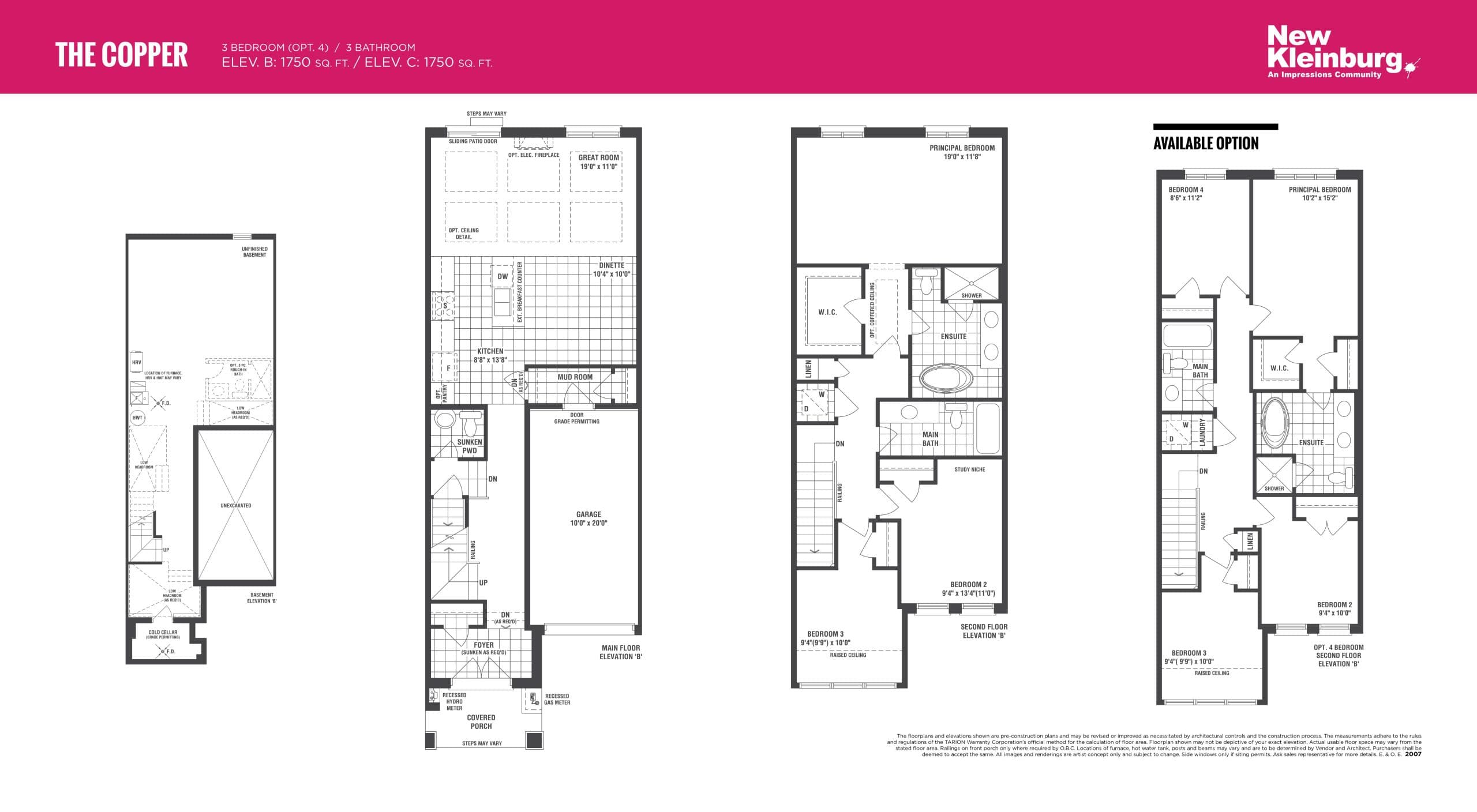 The Copper Floor Plan at New Kleinburg by Arista Homes - 1750 sq.ft