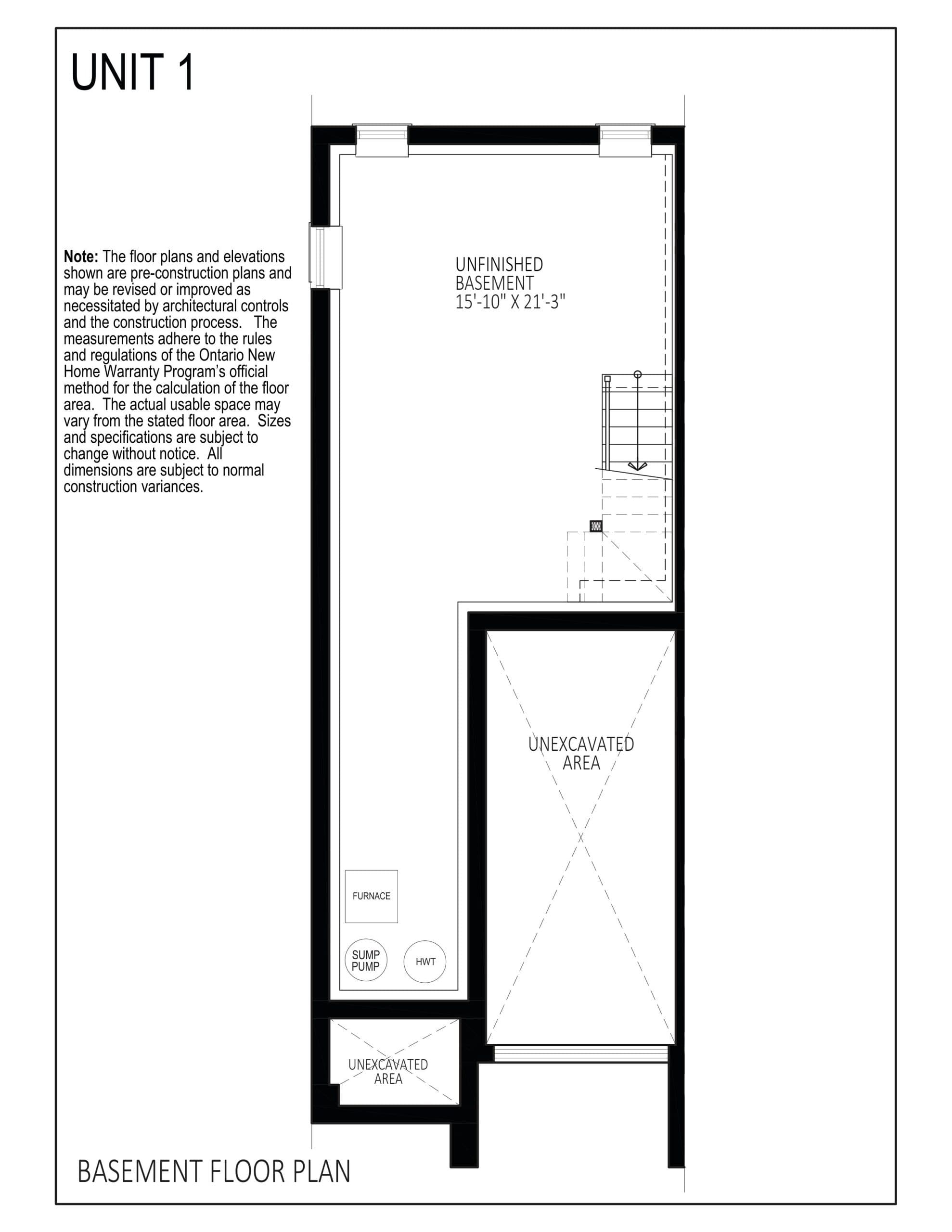 Unit 1 - Block 1 Floor Plan at Harmony Crossing Towns - 2284 sq.ft