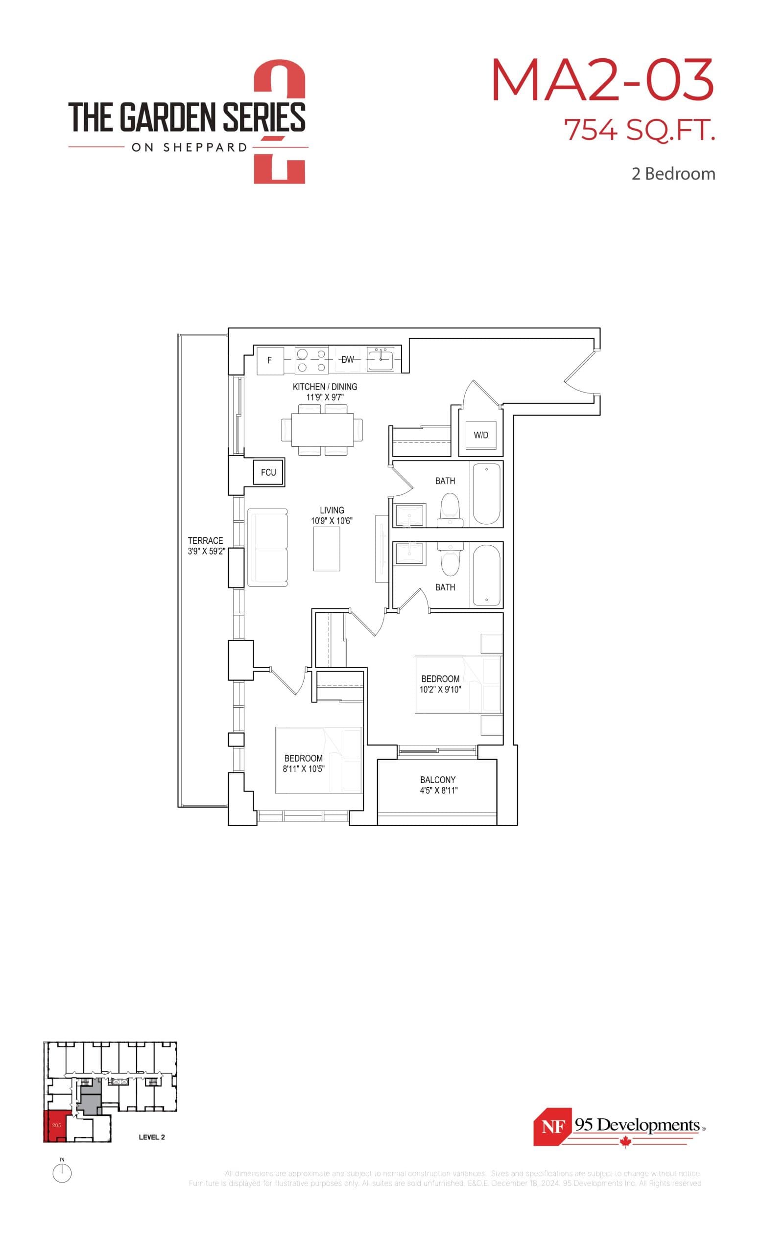 MA2-03 Floor Plan at The Garden Series 2 Condos - 754 sq.ft