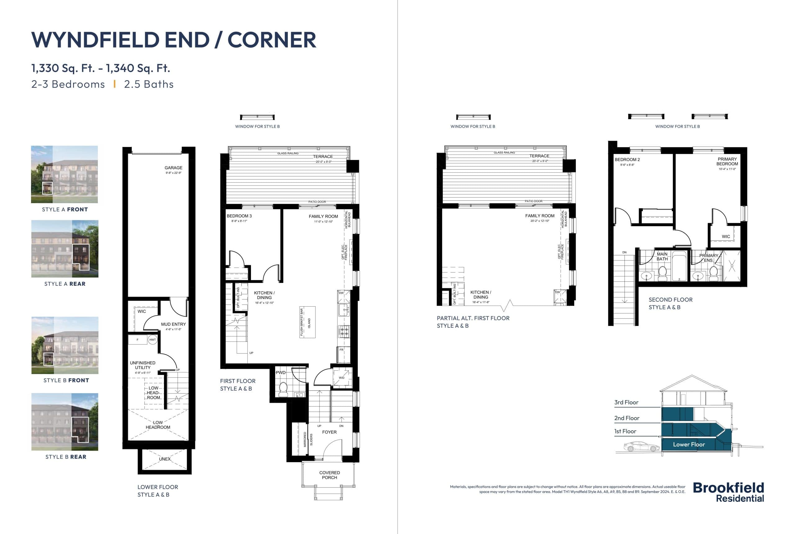 Wyndfield End Floor Plan at Garden Square Towns - 1340 sq.ft