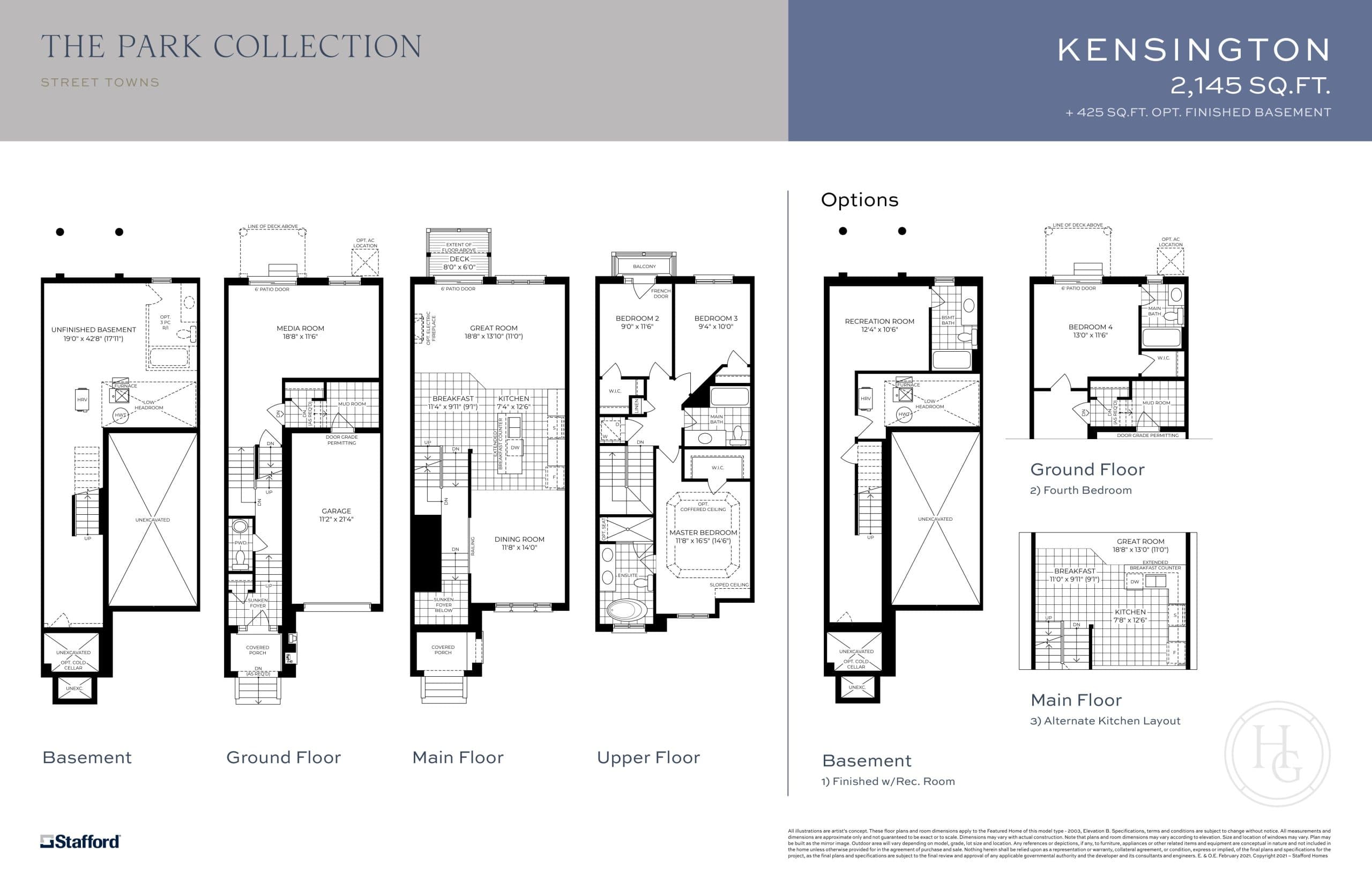 Kensington Floor Plan at Highbury Gardens - 2145 sq.ft