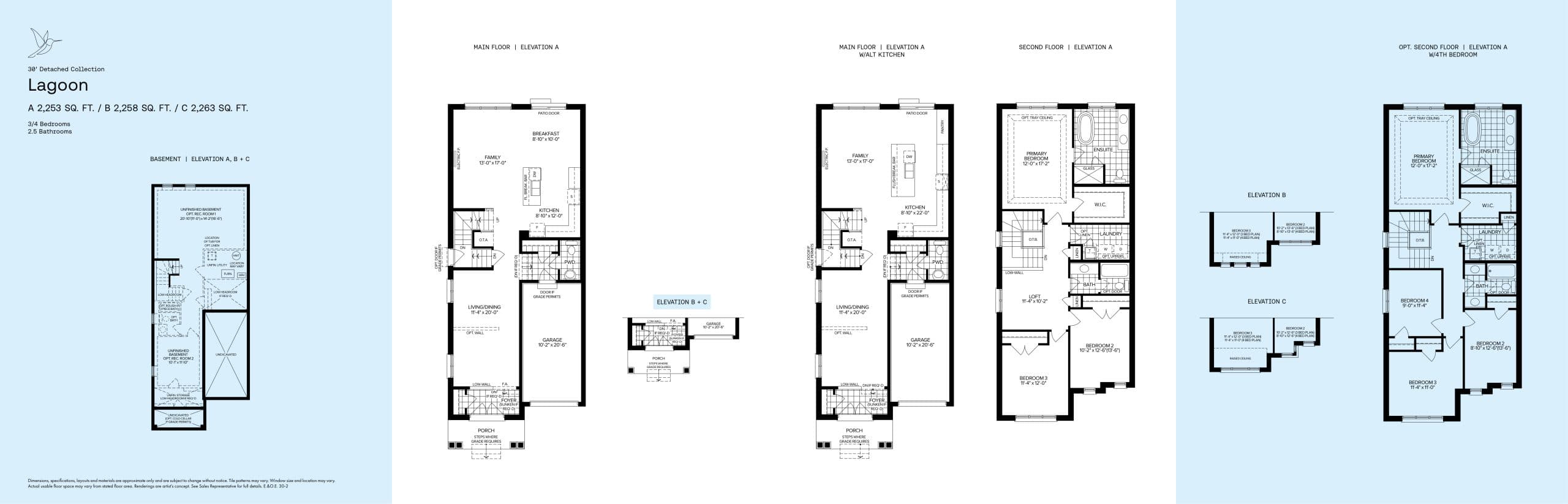 Lagoon 30-2 Floor Plan at Park & Lake - 2253 sq.ft