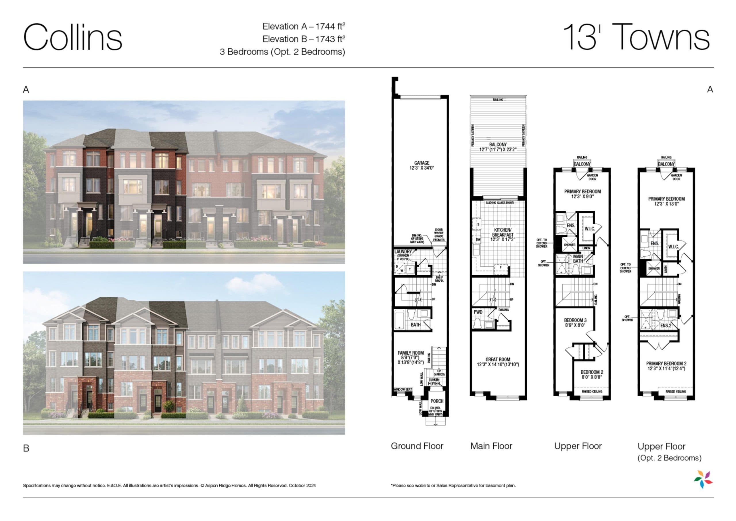 Collins Floor Plan at New Seaton by Aspen Ridge - 1744 sq.ft