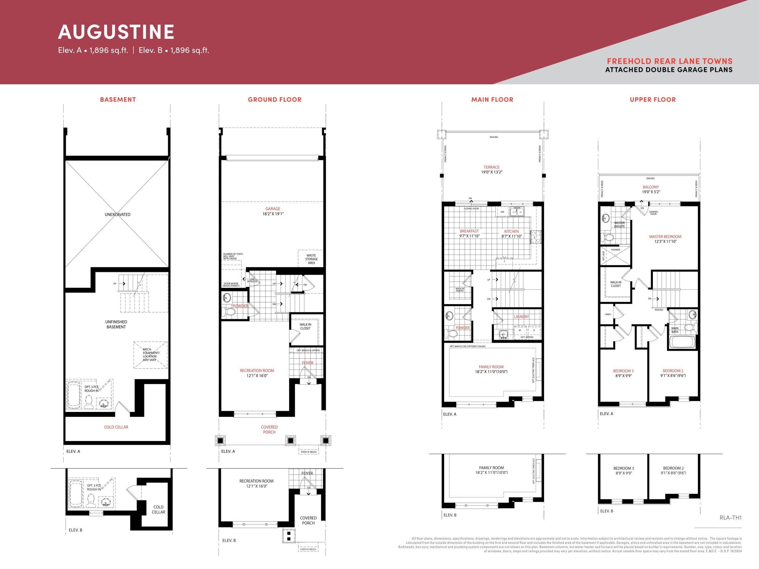 Augustine Floor Plan at South Cornell by Lindvest - 1896 sq.ft