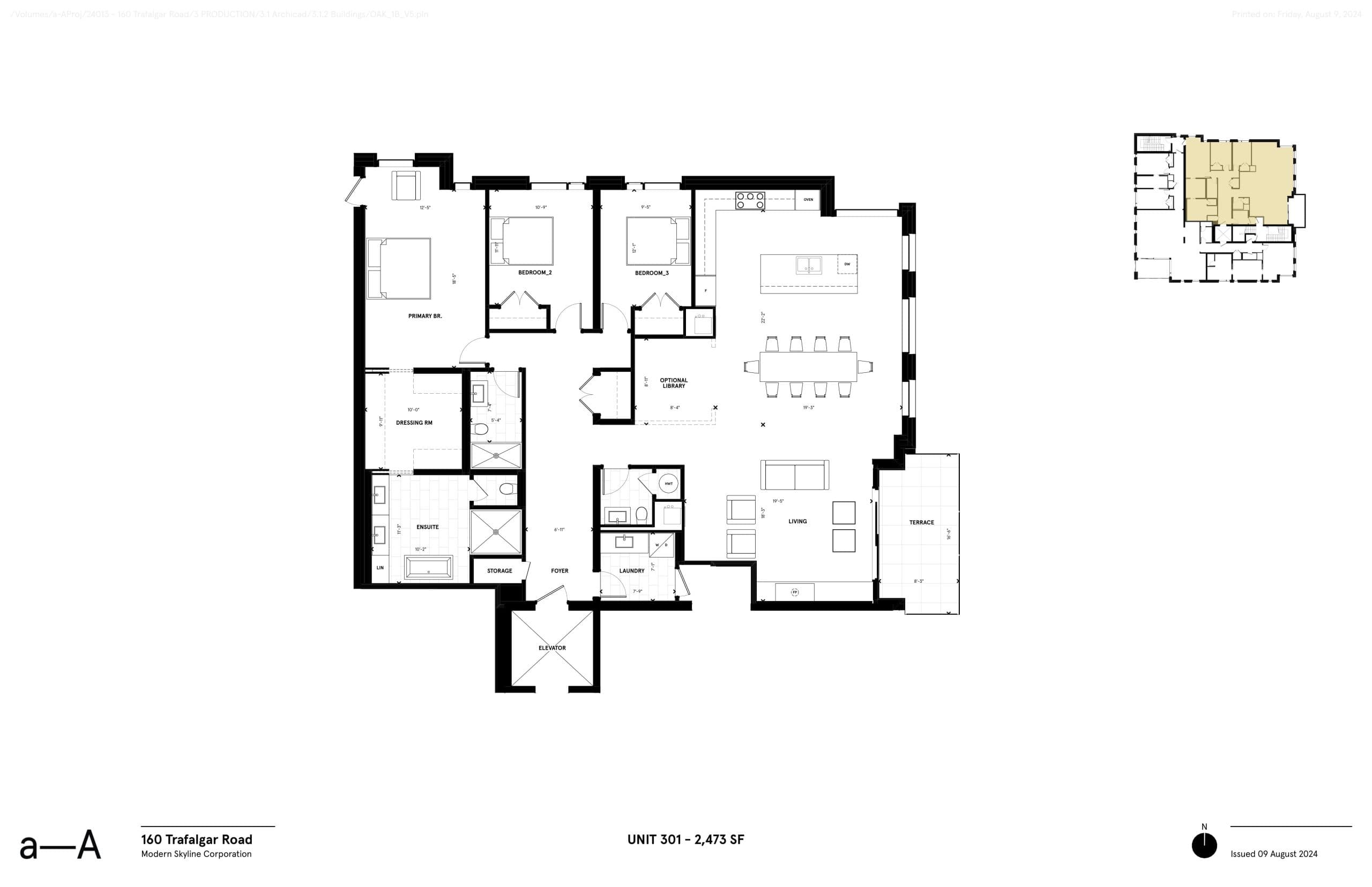 Unit 301 Floor Plan at The Aristocrat Condos - 2473 sq.ft