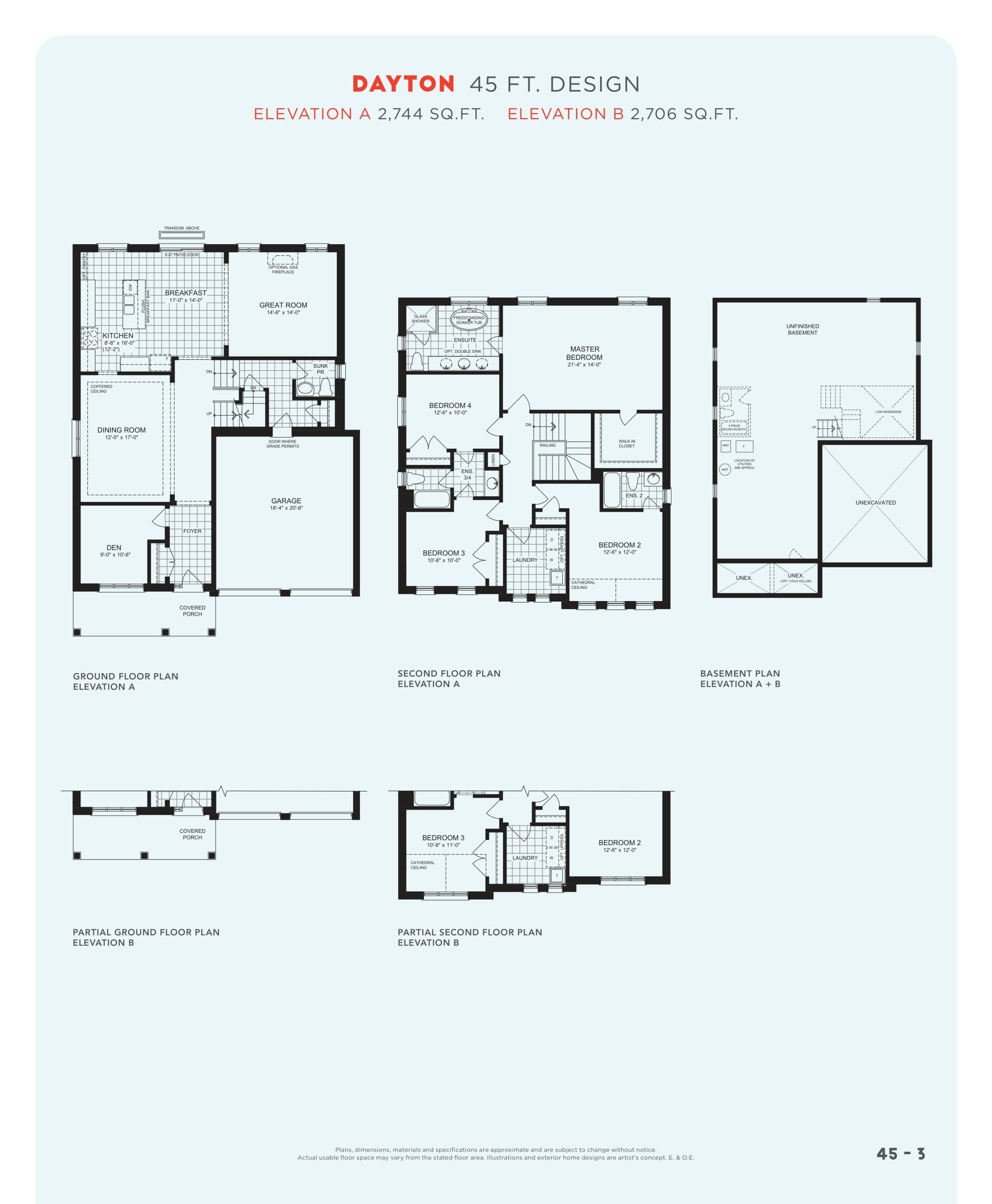 Dayton Floor Plan at Heron Hills - Phase 2 - 2744 sq.ft