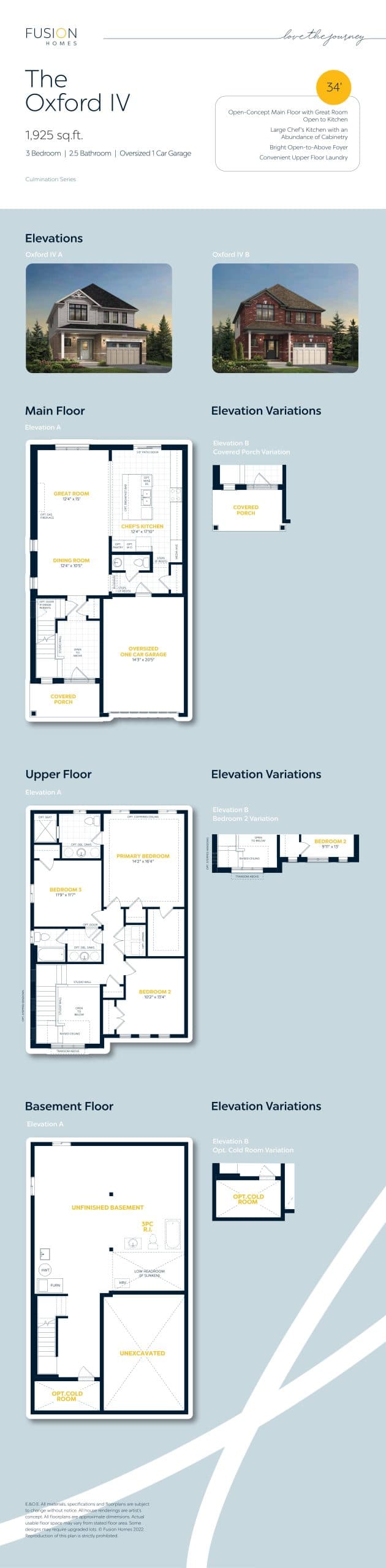 The Oxford IV Floor Plan at Mari at Williamsburg Homes - 1925 sq.ft