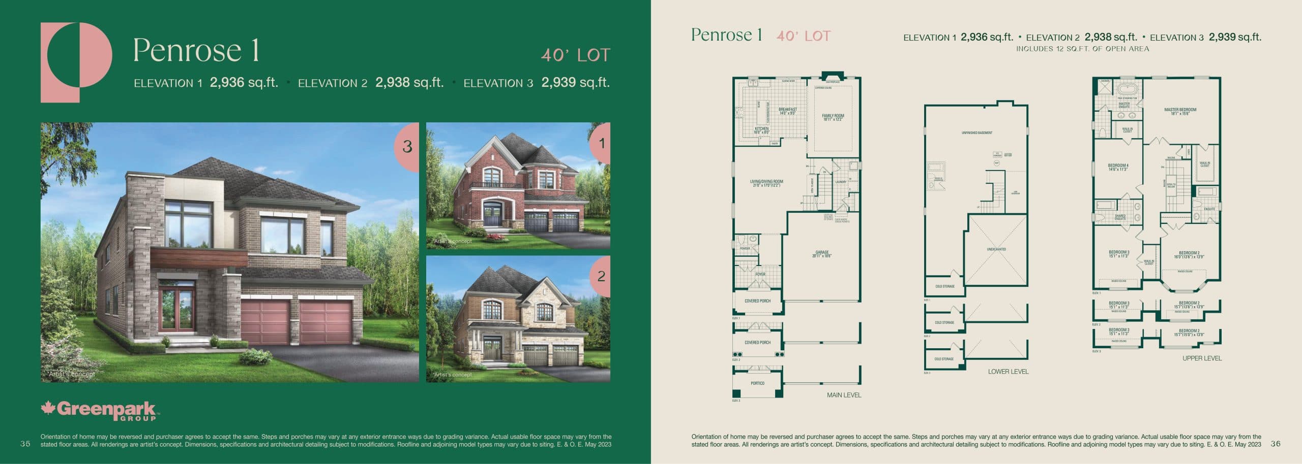 Penrose 1 Floor Plan at Palmetto by Greenpark Group - 2939 sq.ft