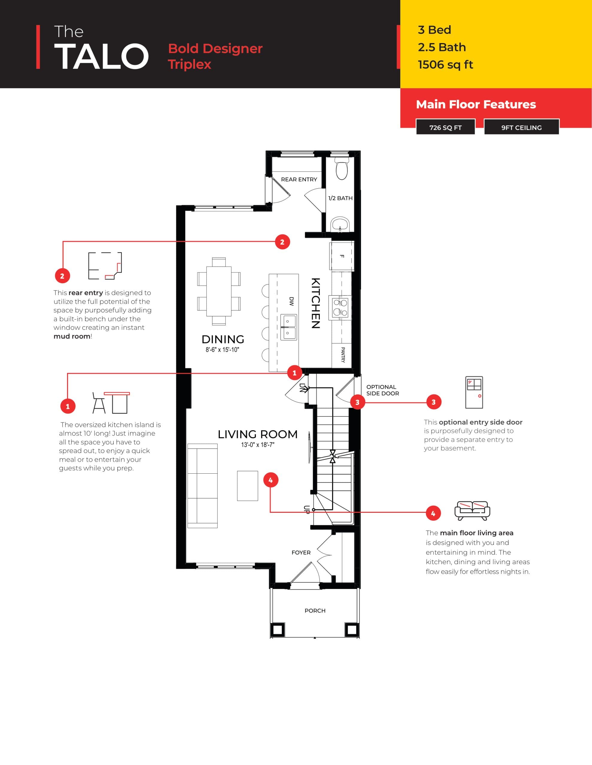 The Talo Floor Plan at Sora at Hotchkiss Towns - 1506 sq.ft