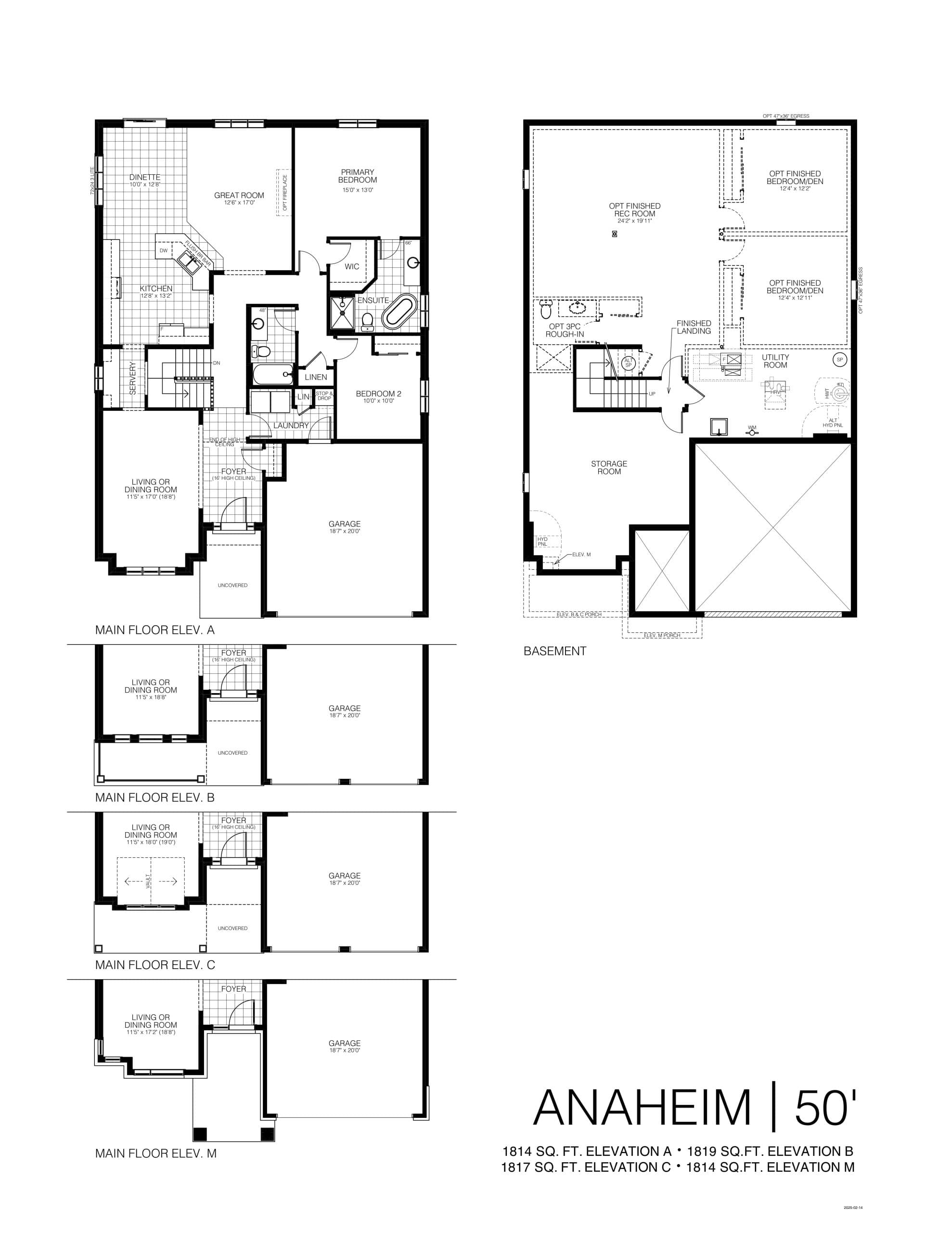 Anaheim Floor Plan at Westwind Shores Homes - 1814 sq.ft