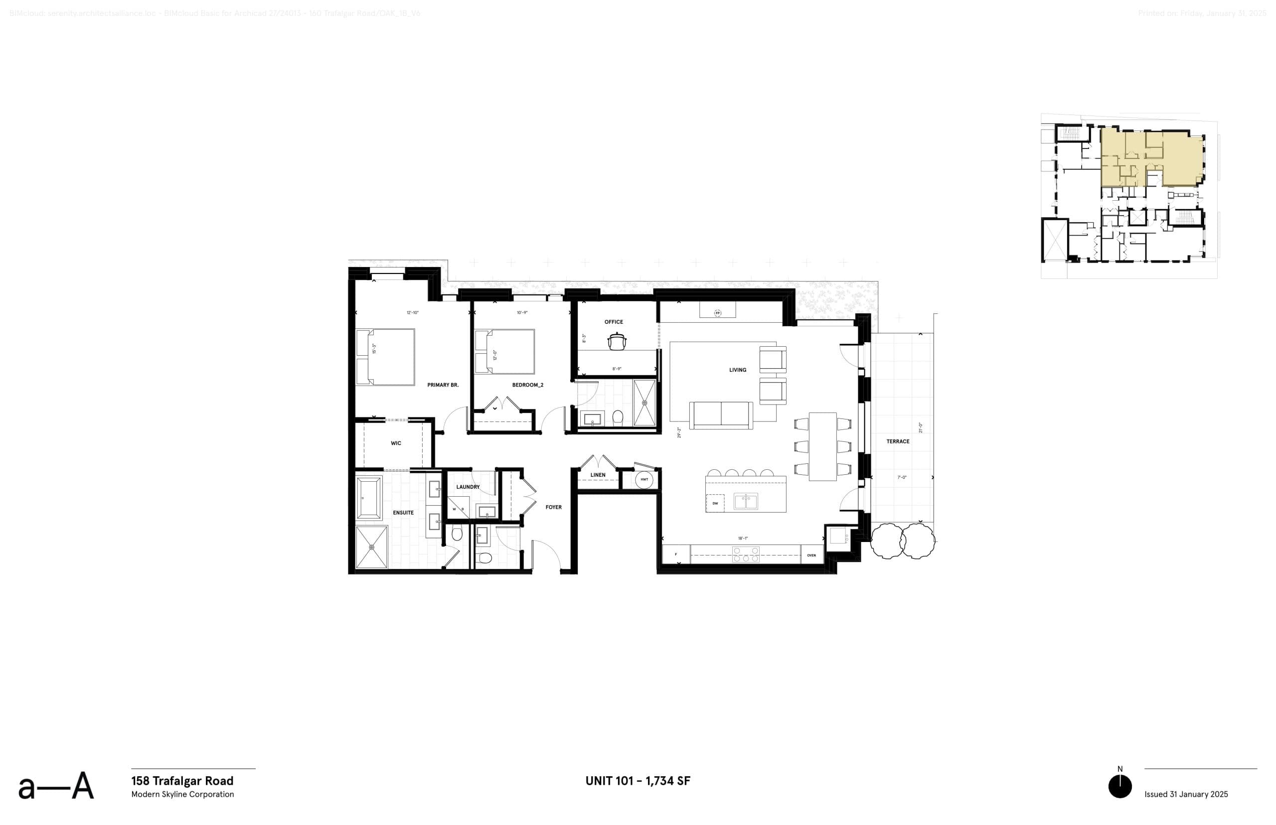 Unit 101 Floor Plan at The Aristocrat Condos - 1734 sq.ft