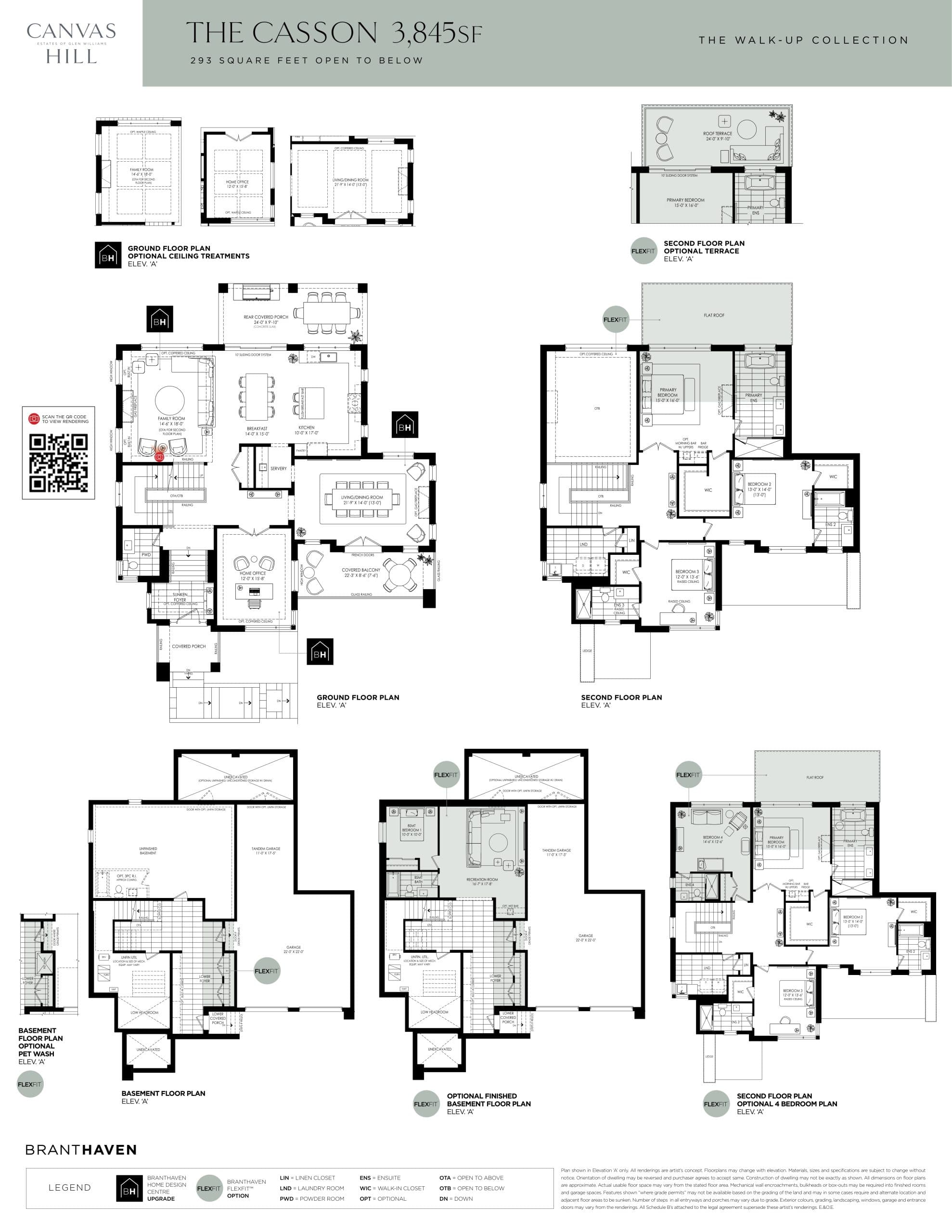The Casson (The Walk-up Collection) Floor Plan at Canvas Hill Homes - 3845 sq.ft