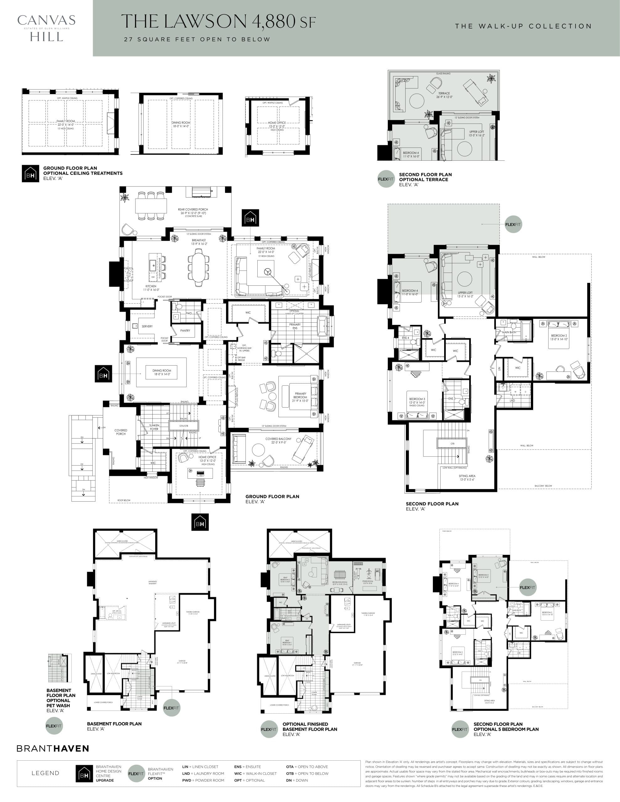 The Lawson (The Walk-up Collection) Floor Plan at Canvas Hill Homes - 4880 sq.ft