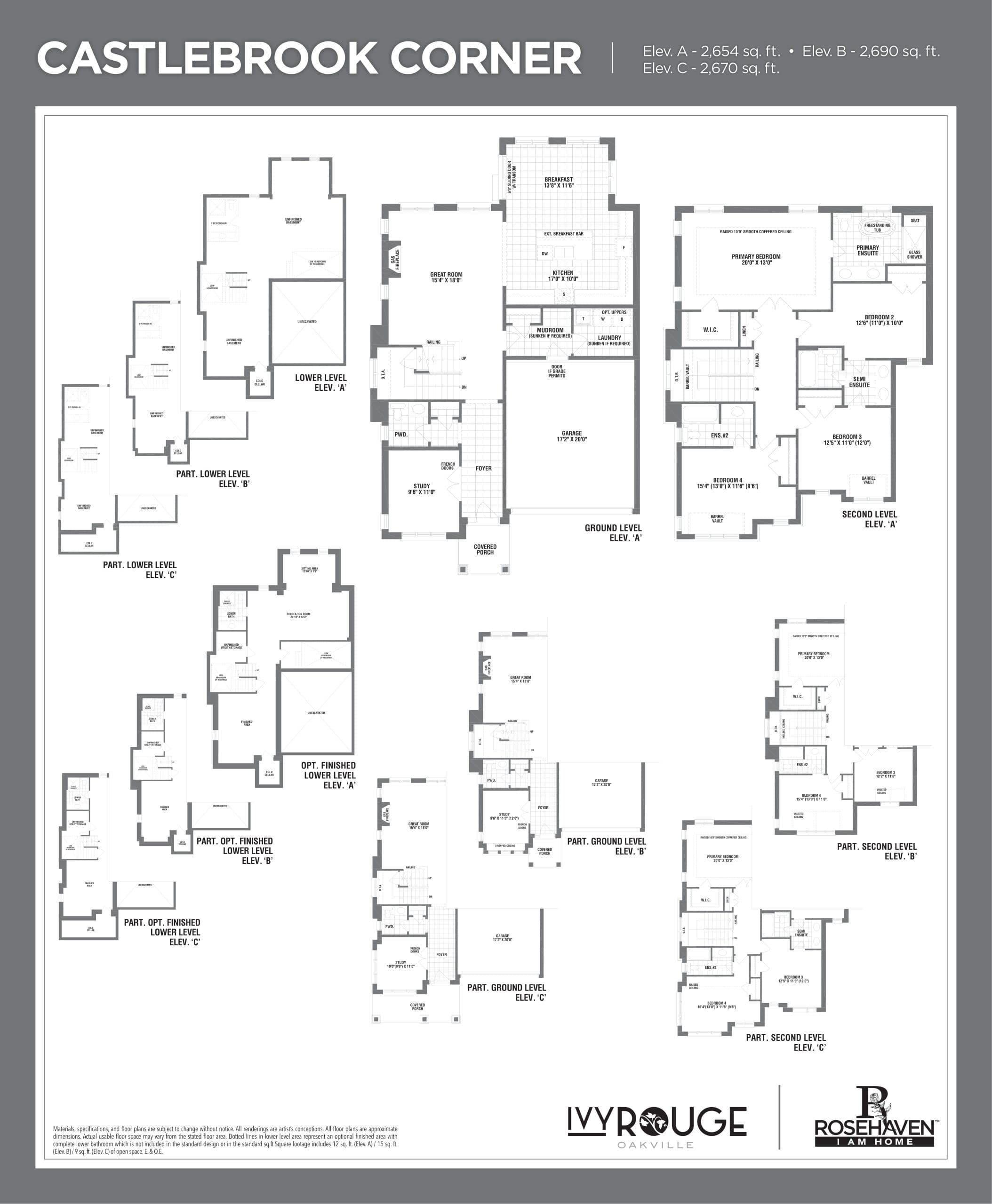 Castlebrook Corner Floor Plan at Ivy Rouge Phase 3 - 2654 sq.ft