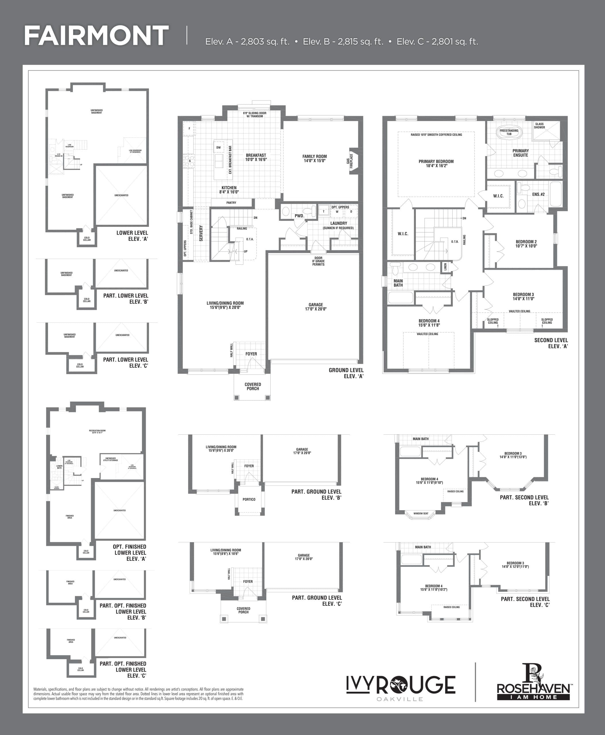 Fairmont Floor Plan at Ivy Rouge Phase 3 - 2803 sq.ft
