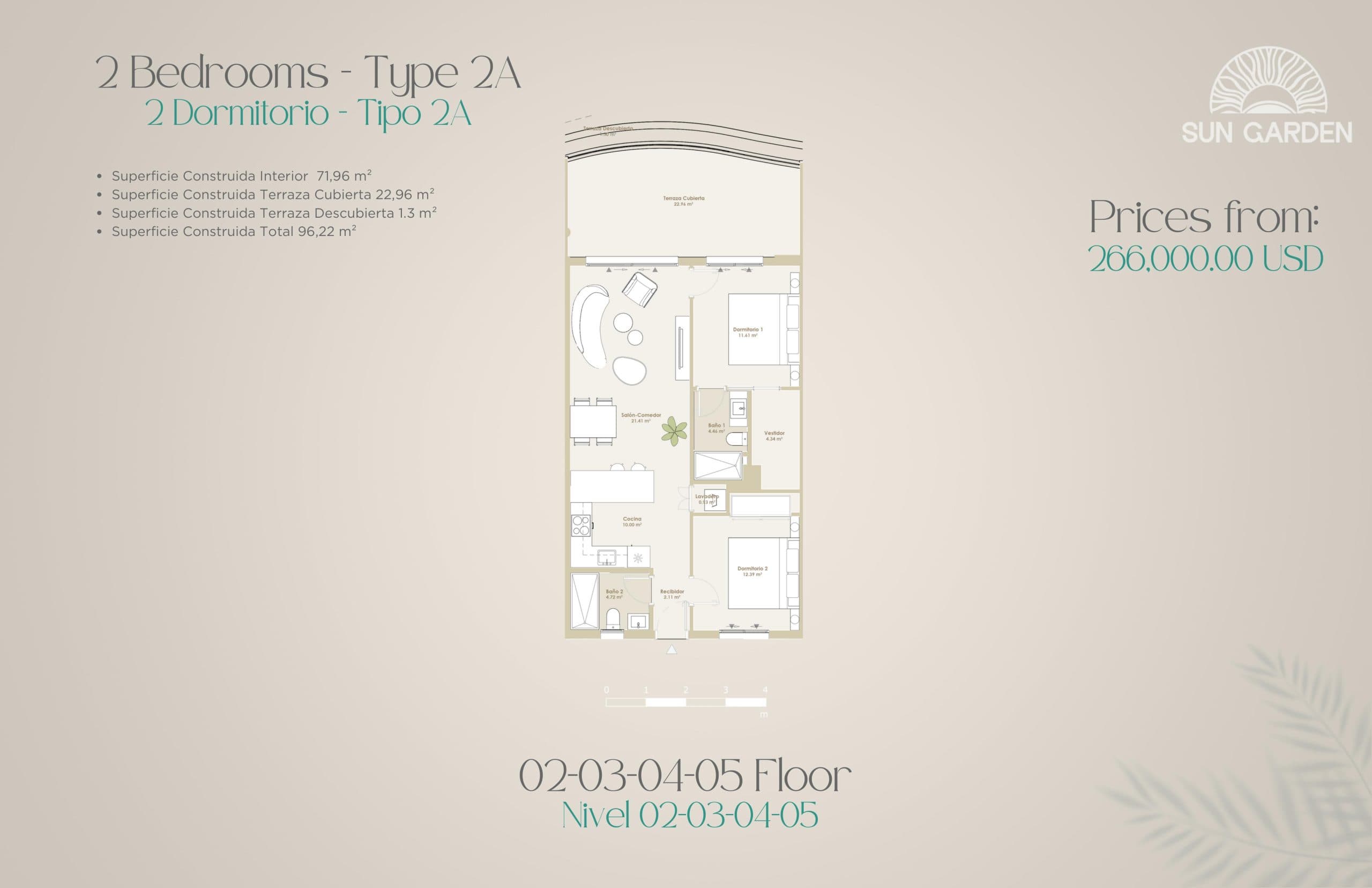 Type 2A Floor Plan at Sun Garden - 775 sq.ft