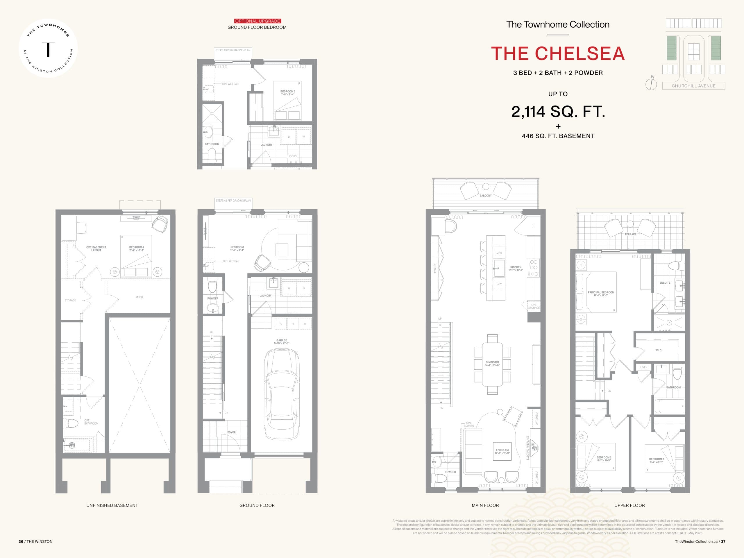 The Chelsea Floor Plan at The Winston Collection Towns - 2114 sq.ft