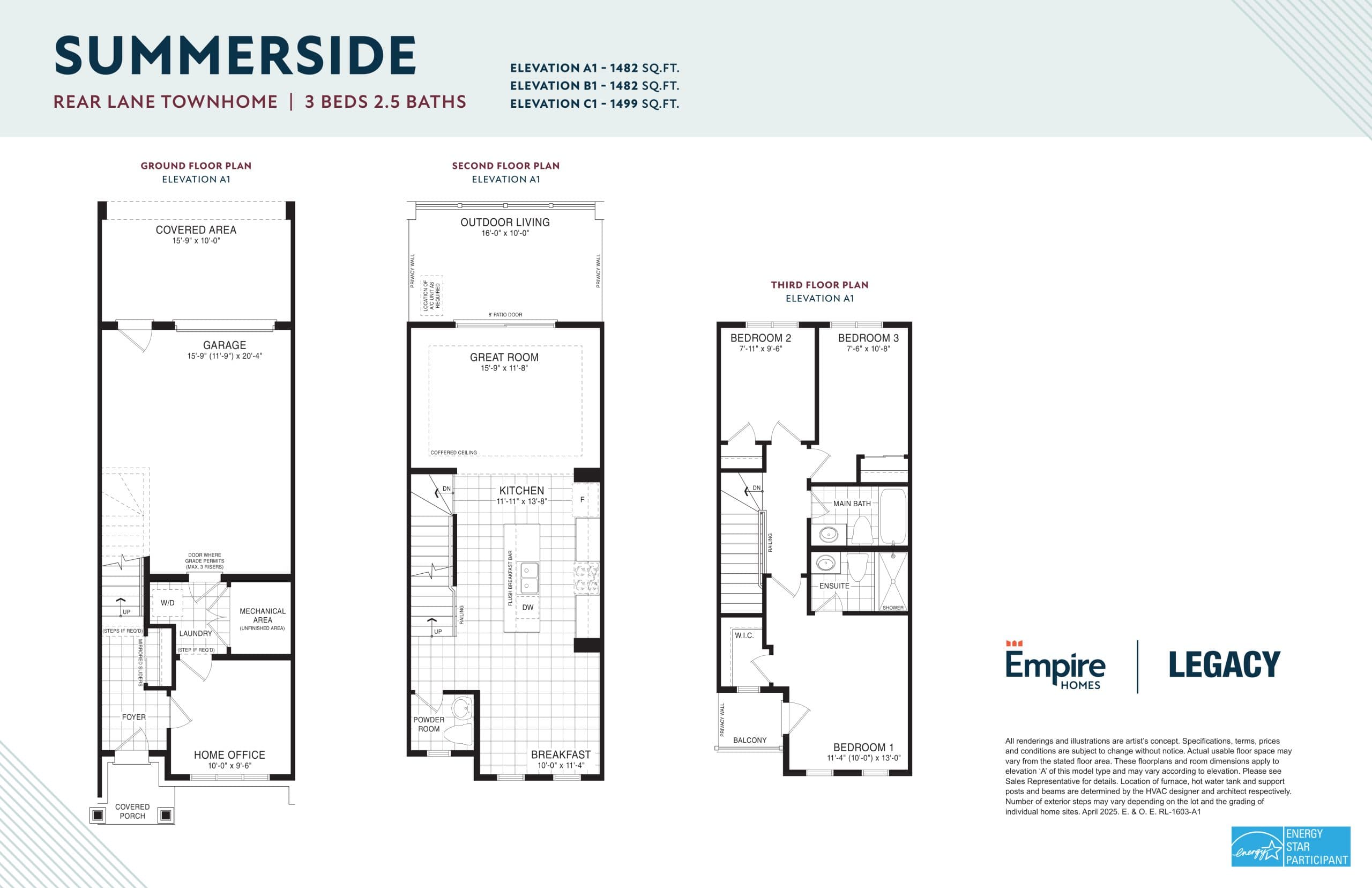 Summerside Floor Plan at Empire Legacy Condos Phase 6 - 1482 sq.ft
