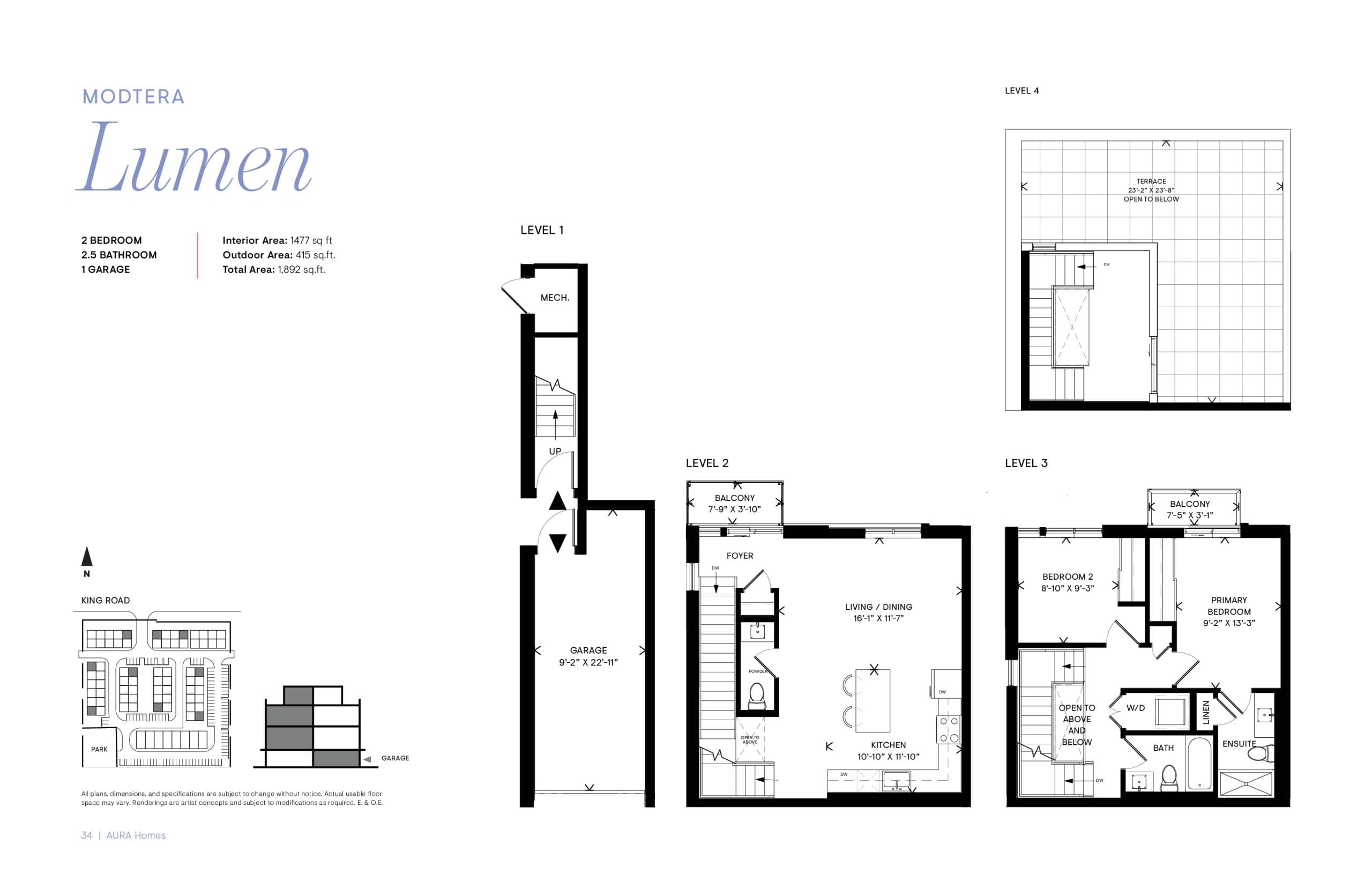 Lumen Floor Plan at Modtera Towns - 1477 sq.ft