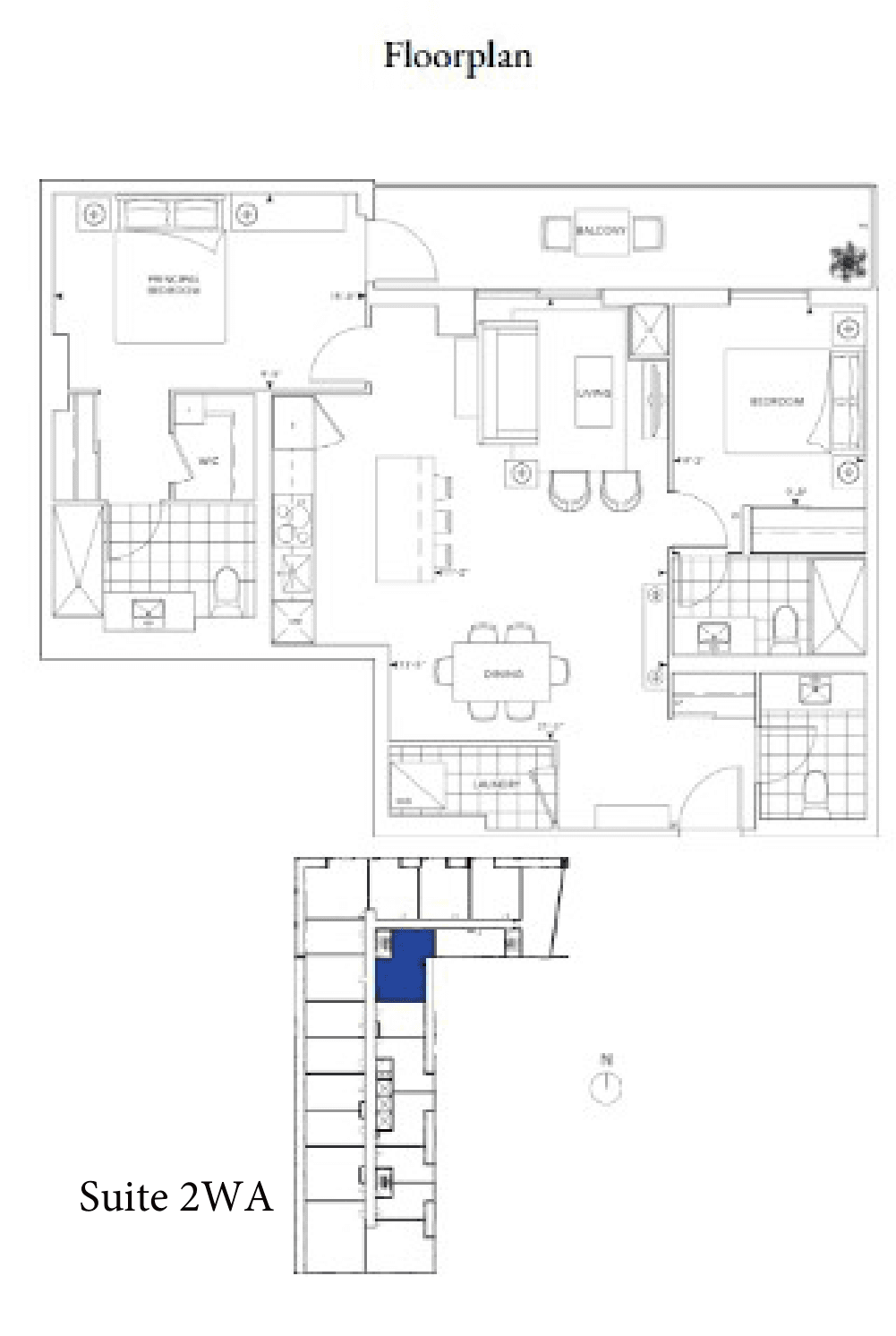 Suite 2WA (418) Floor Plan at MRKT Alexandra Park Condos - 980 sq.ft
