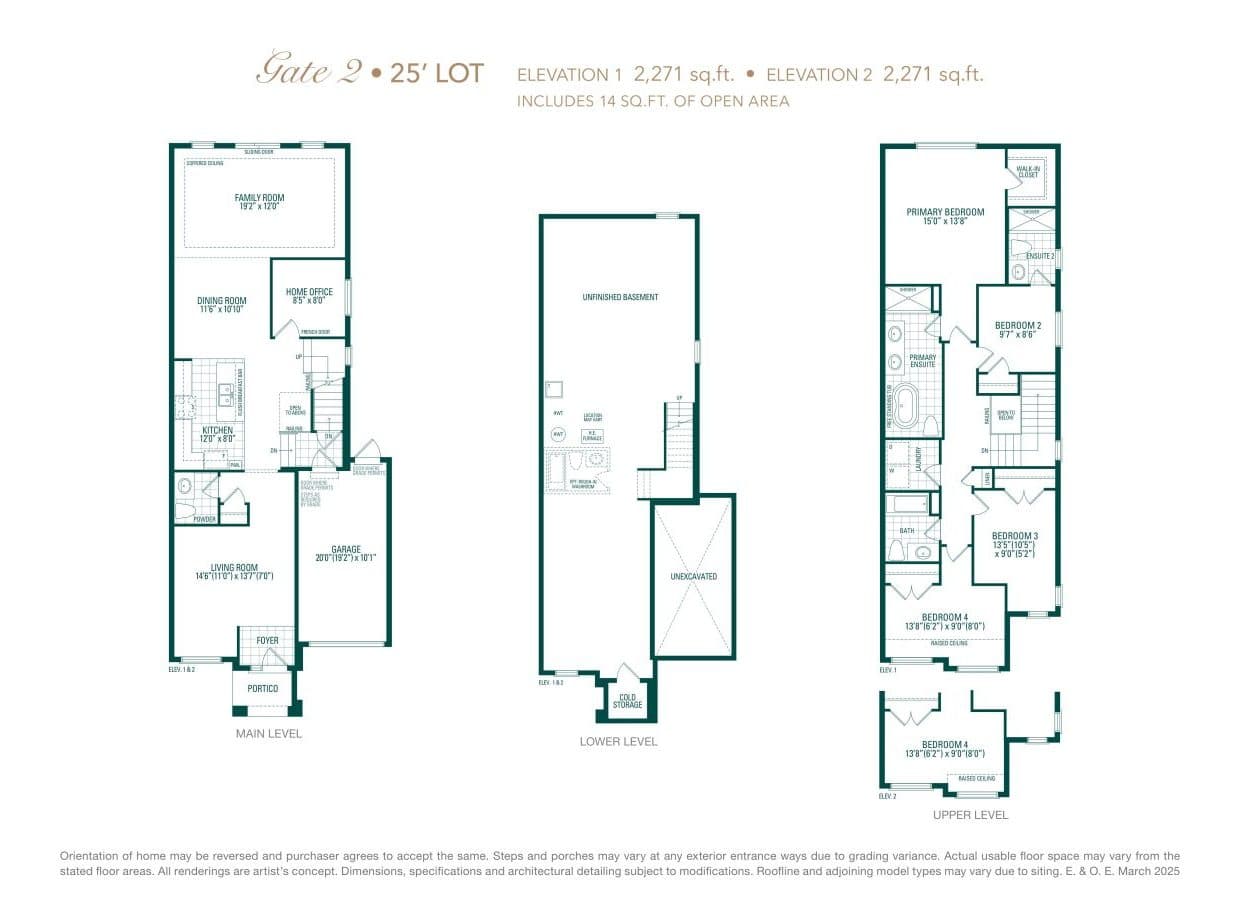 Gate 2 Floor Plan at Triple Crown Estates by Greenpark Group - 2271 sq.ft