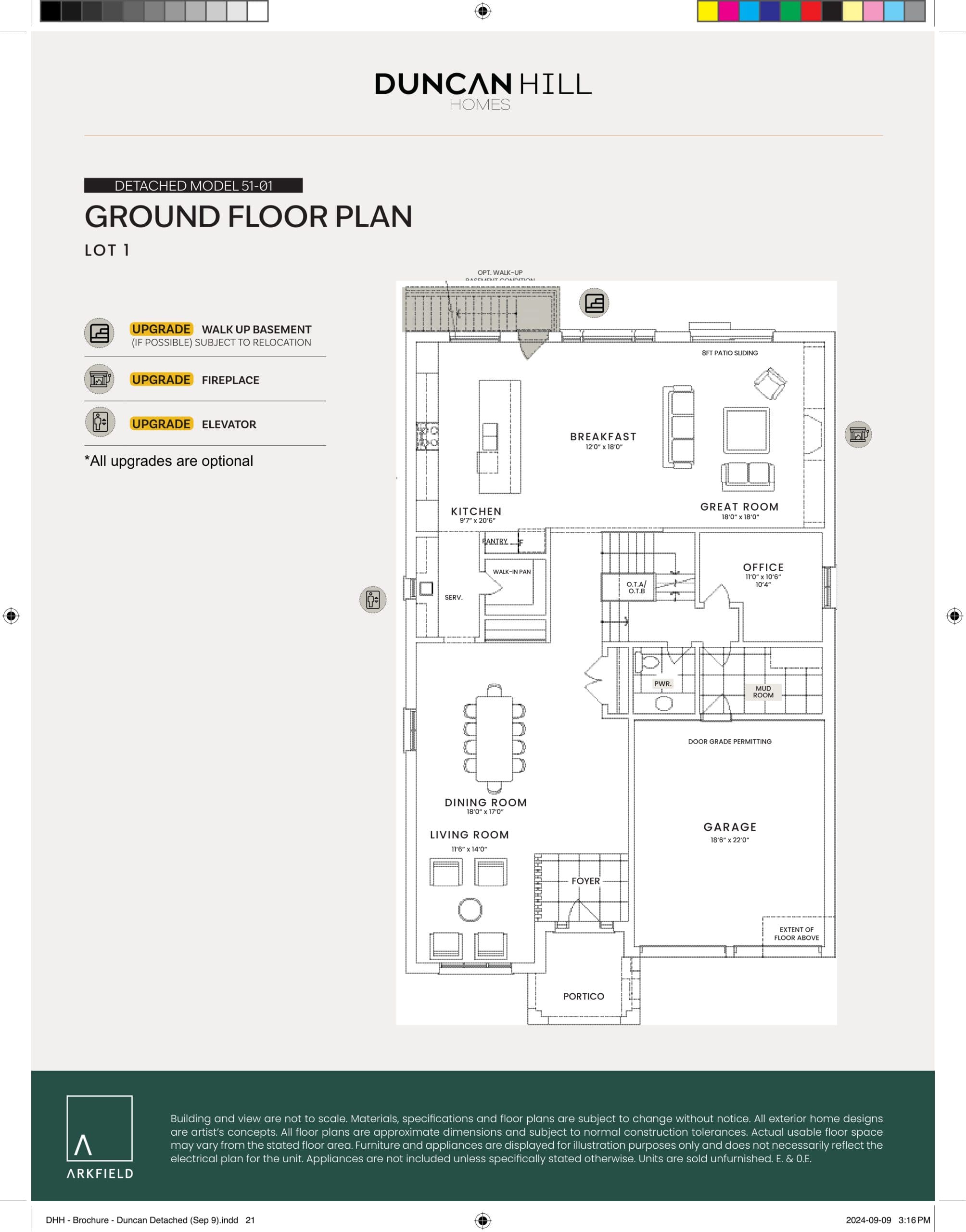 Model 51-01 Lot 1 Floor Plan at Duncan Hill Homes - 4542 sq.ft
