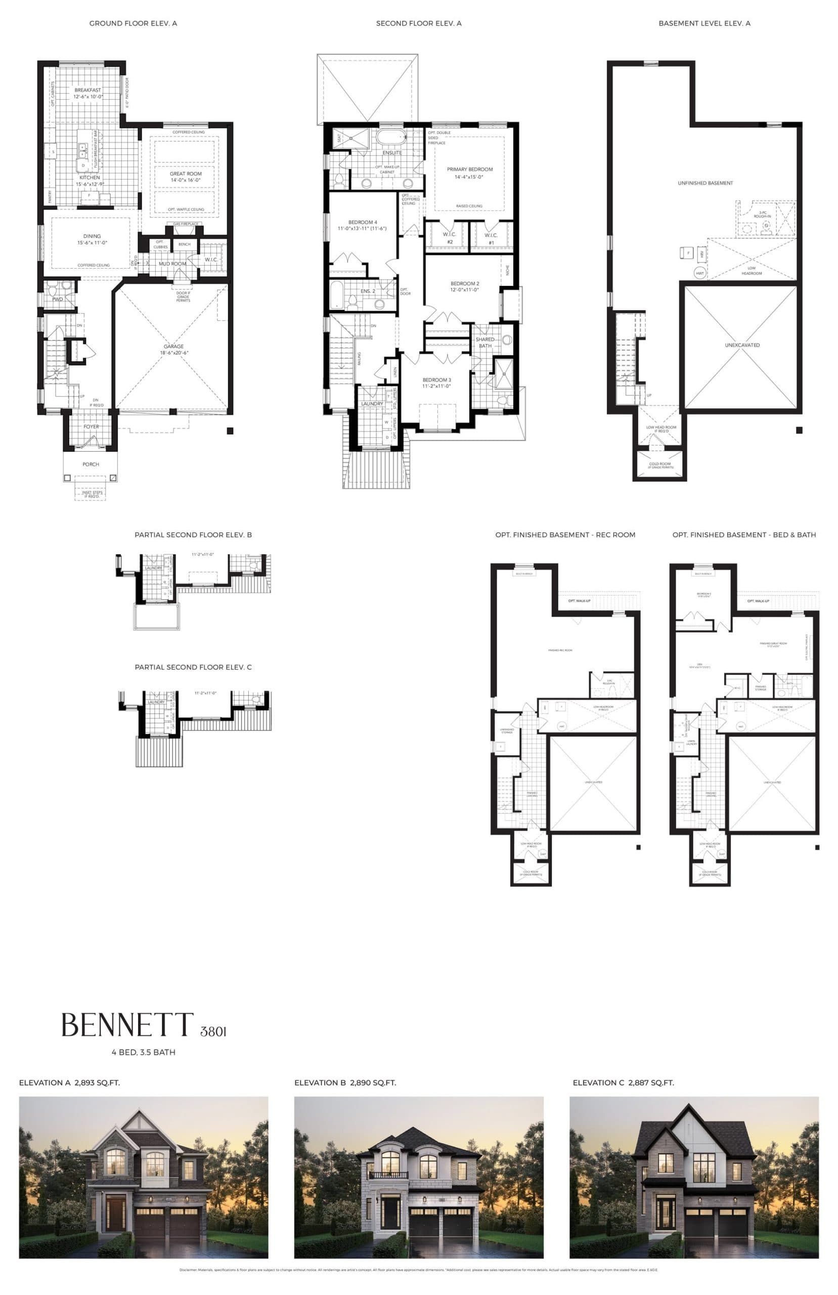 Bennett (3801) Floor Plan at Joshua Creek Montage by Hallet Homes - 2887 sq.ft